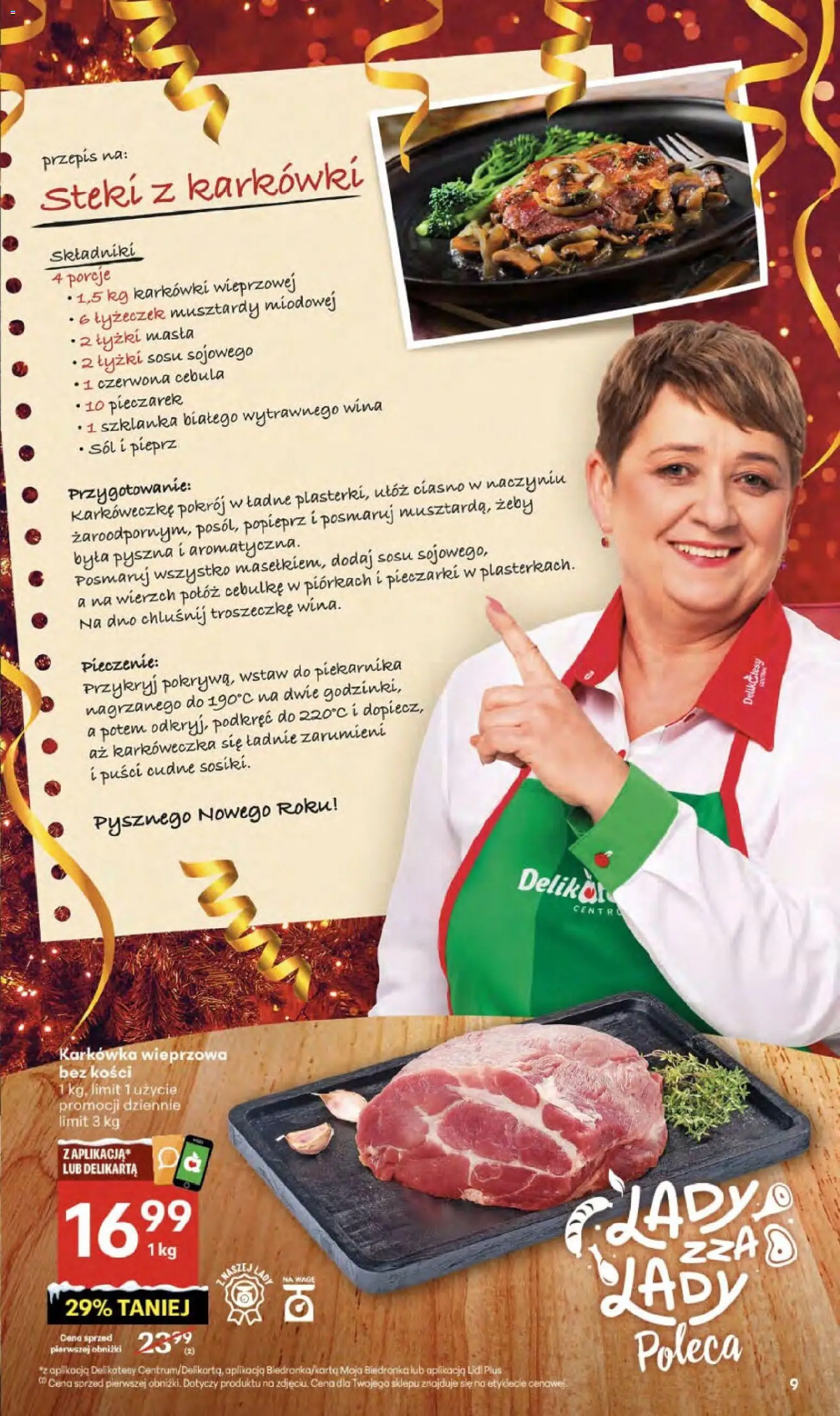 Delikatesy Centrum Gazetka od 29.12.2025 | Strona: 9 | Produkty: Szklanka, Pieczarki, Karkówka wieprzowa, Delikatesy