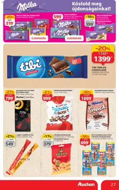Auchan akciós ujság - amely érvényes a következő dátumtól: 28.08.2025 | Oldal: 27 | Termékek: Croissant, Gumicukor, Csokoládé, Bors