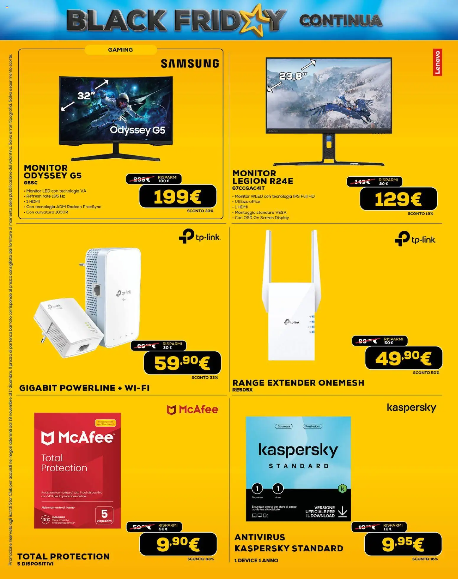 Volantino Euronics del 13.11.2025 | Pagina: 14 | Prodotti: Monitor, Range extender, Samsung