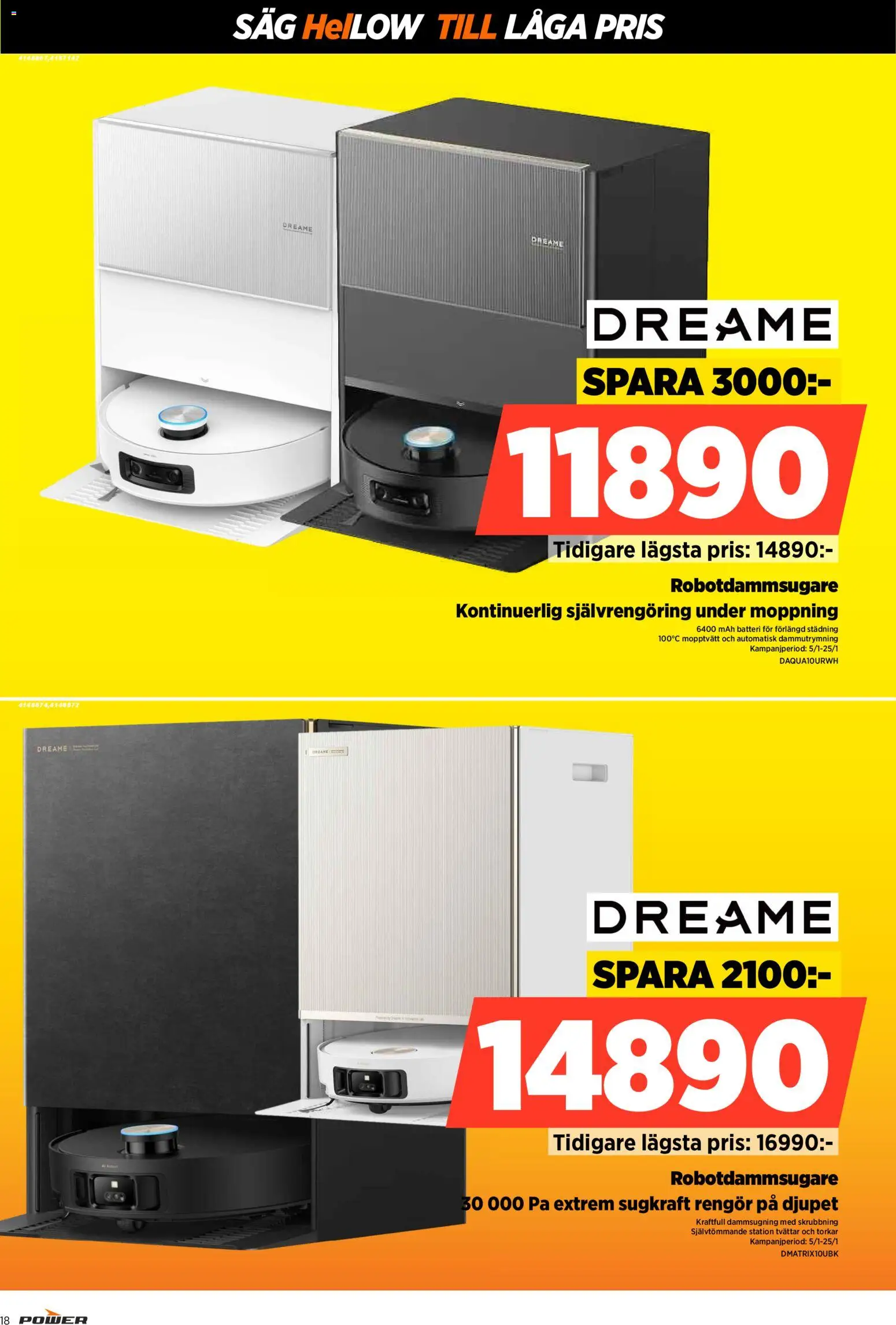 Power reklamblad aktuell från 12.01.2026 | Sida: 18 | Produkter: Såg, Batteri, Robotdammsugare