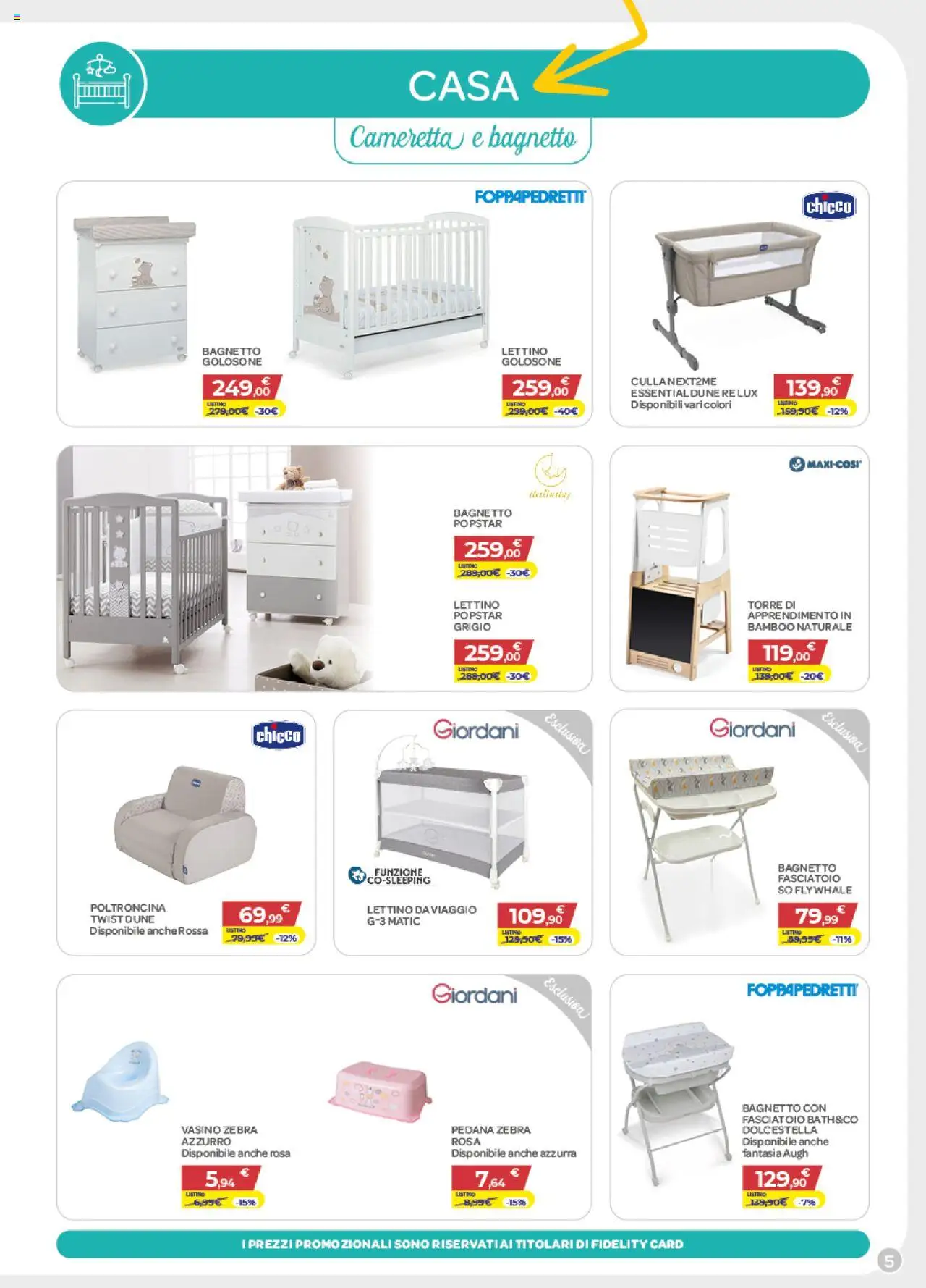 Volantino Bimbo store del 16.10.2025 | Pagina: 5 | Prodotti: Lettino, Bagnetto, Fasciatoio