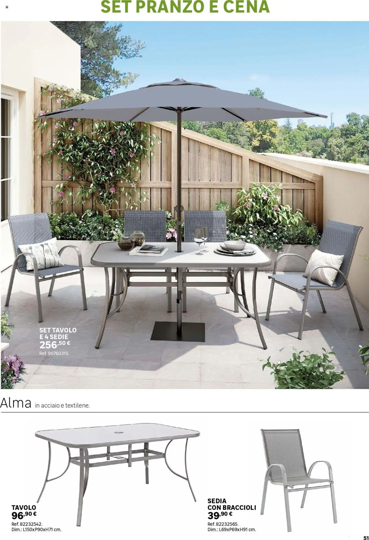 Volantino Leroy Merlin del 02.06.2025 | Pagina: 51 | Prodotti: Braccioli, Tavolo, Sedia