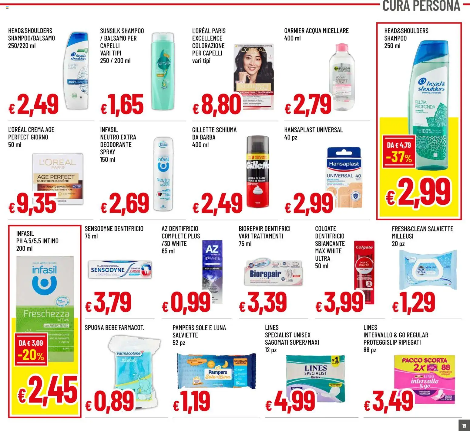 Volantino Galassia del 19.02.2026 | Pagina: 19 | Prodotti: Spugna, Shampoo, Acqua micellare, Deodorante