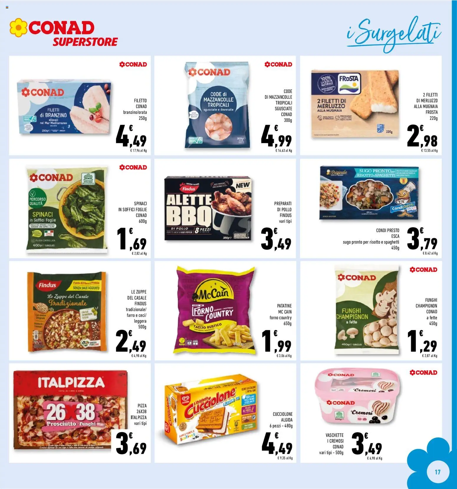 Volantino Conad del 29.01.2026 | Pagina: 17 | Prodotti: Mazzancolle, Spinaci, Forno, Sugo