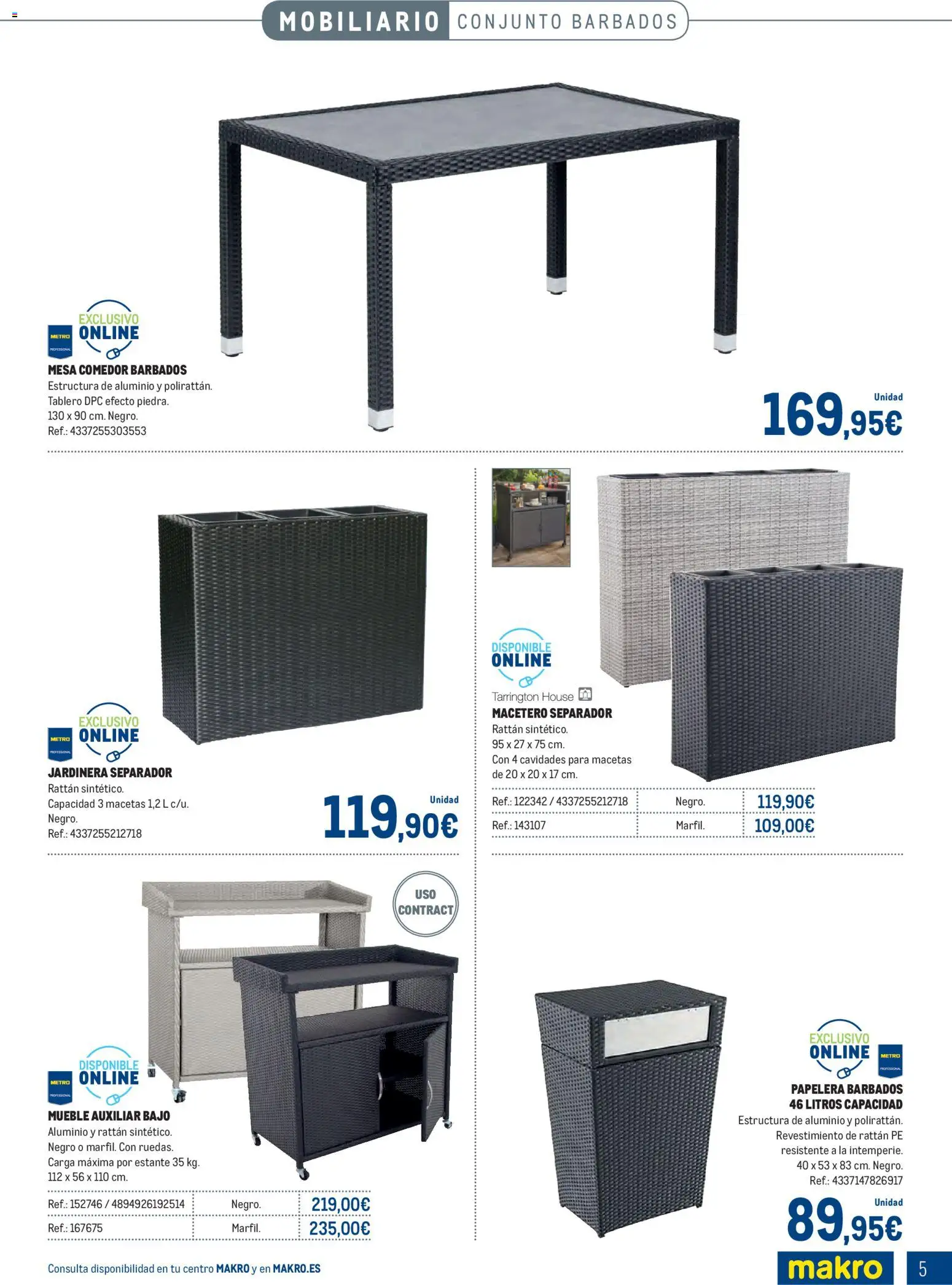 Makro - Especial Terrazas │ válido desde el 09.03.2026 | Página: 5 | Productos: Jardinera, Macetero, Estante, Mesa