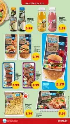 Penny Prospekt 	 ab 27.10.2025 gültig | Seite: 13 | Produkte: Joghurt, Gouda, Burger, Rindfleisch