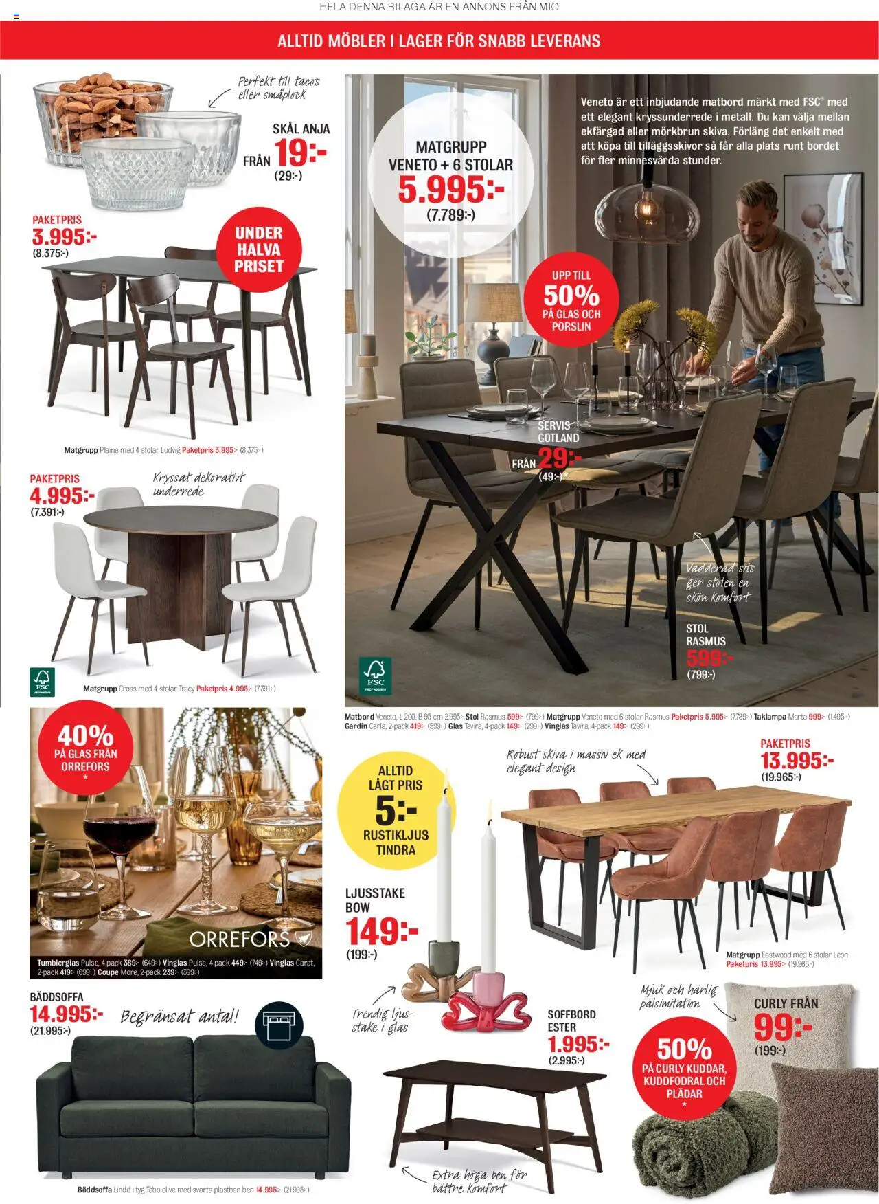 Mio reklamblad aktuell från 01.10.2025 | Sida: 3 | Produkter: Matgrupp, Gardin, Soffbord, Stol