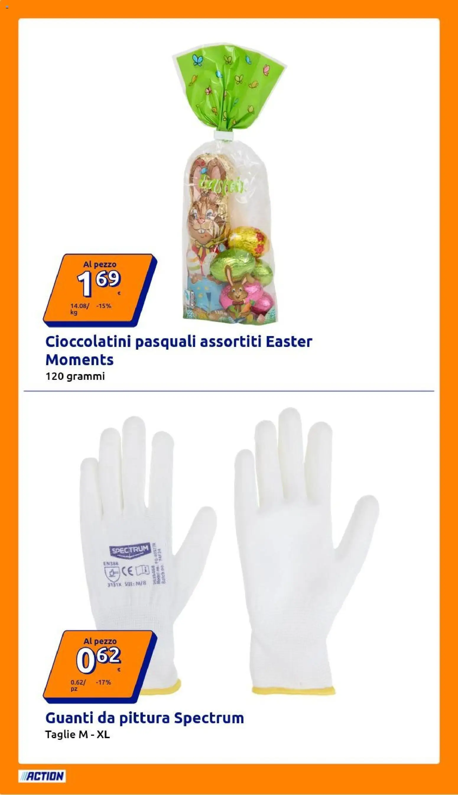 Volantino Action del 04.03.2026 | Pagina: 18 | Prodotti: Guanti, Pittura, Cioccolatini