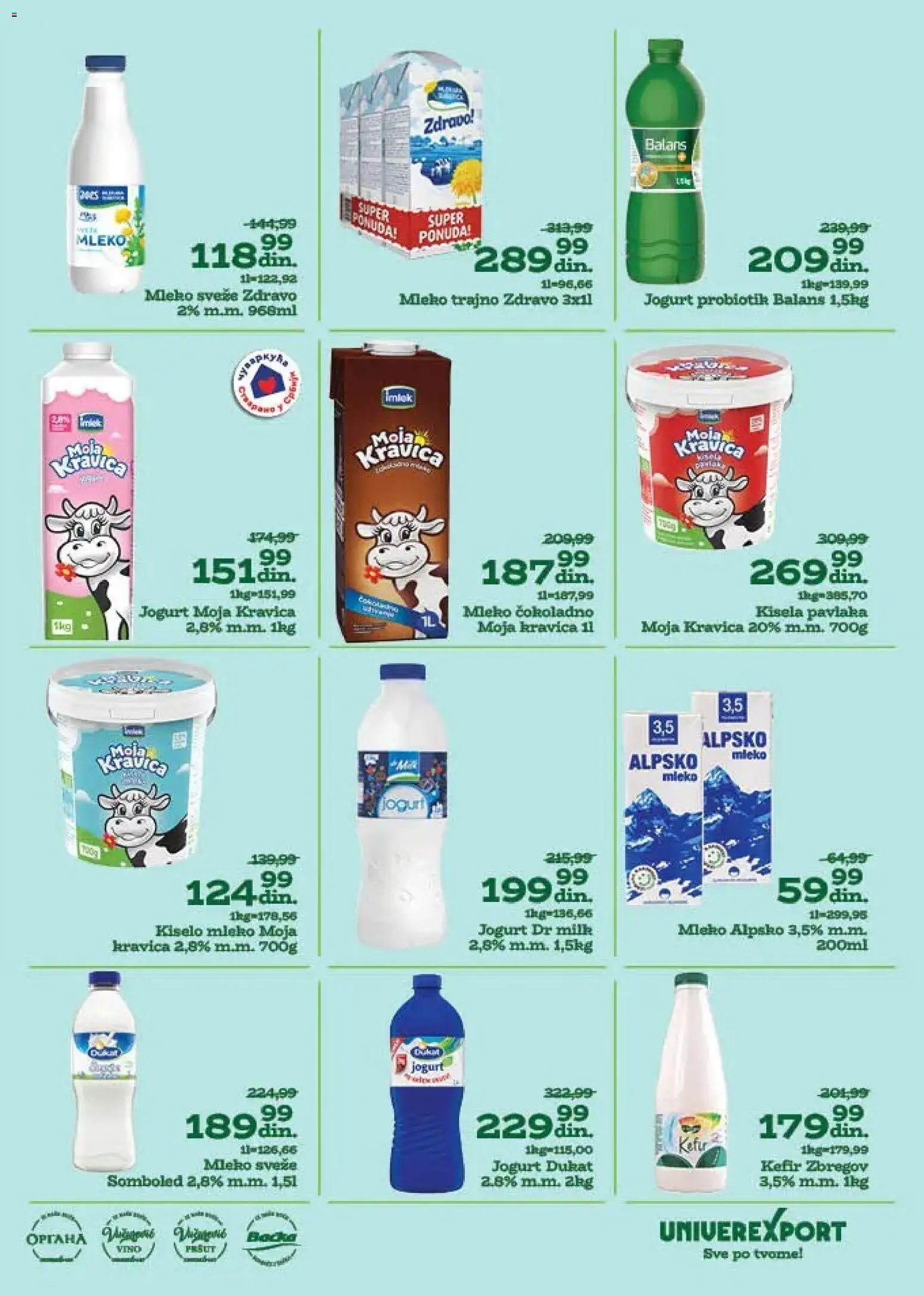 Univerexport katalog - važi od 10.11.2025 | Strana: 30 | Proizvode: Pršut, Kiselo mleko, Mleko, Jogurt