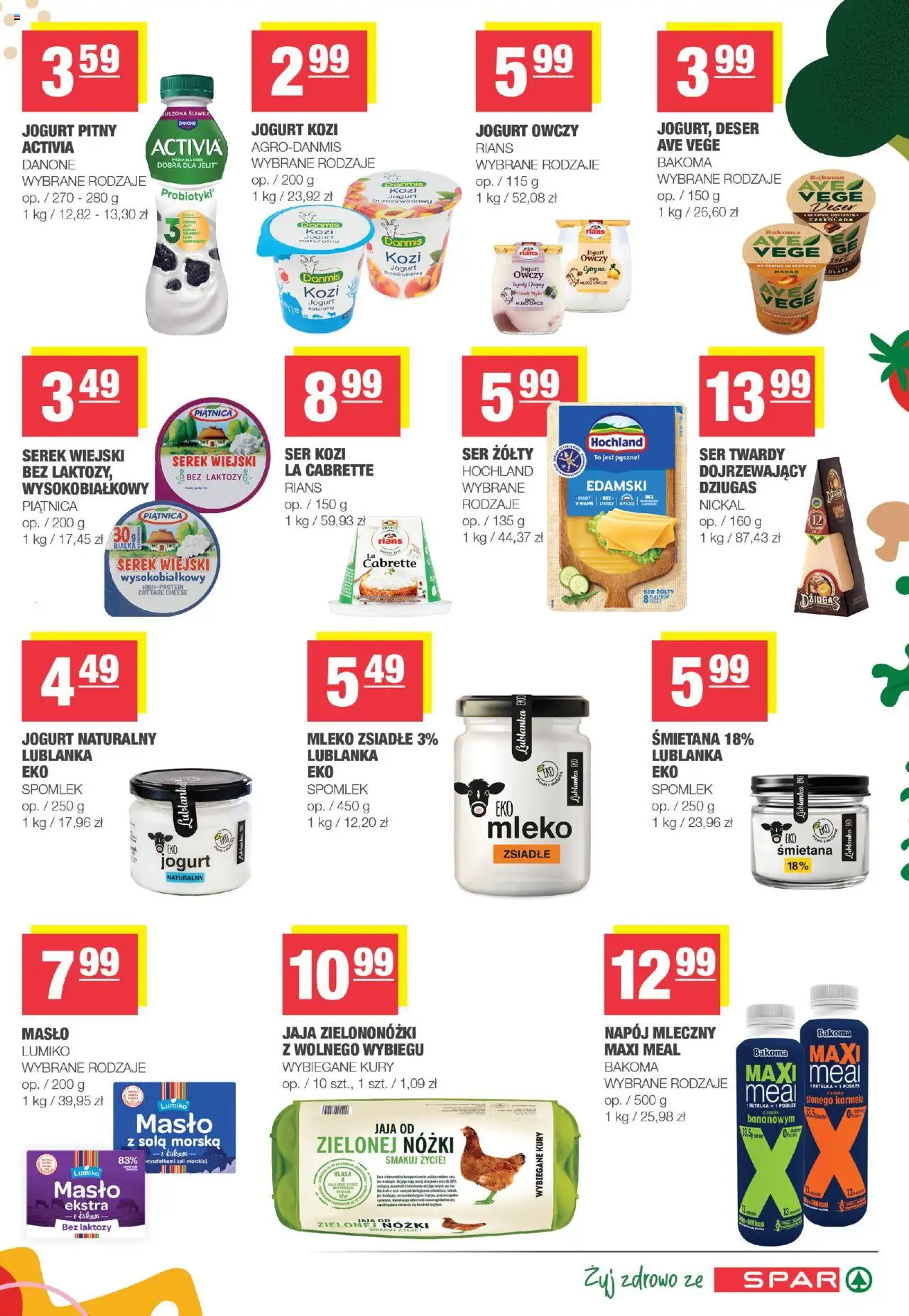 Spar Gazetka - Żyj zdrowo od 10.09.2025 | Strona: 3 | Produkty: Cytryna, Jogurt pitny, Serek wiejski, Masło