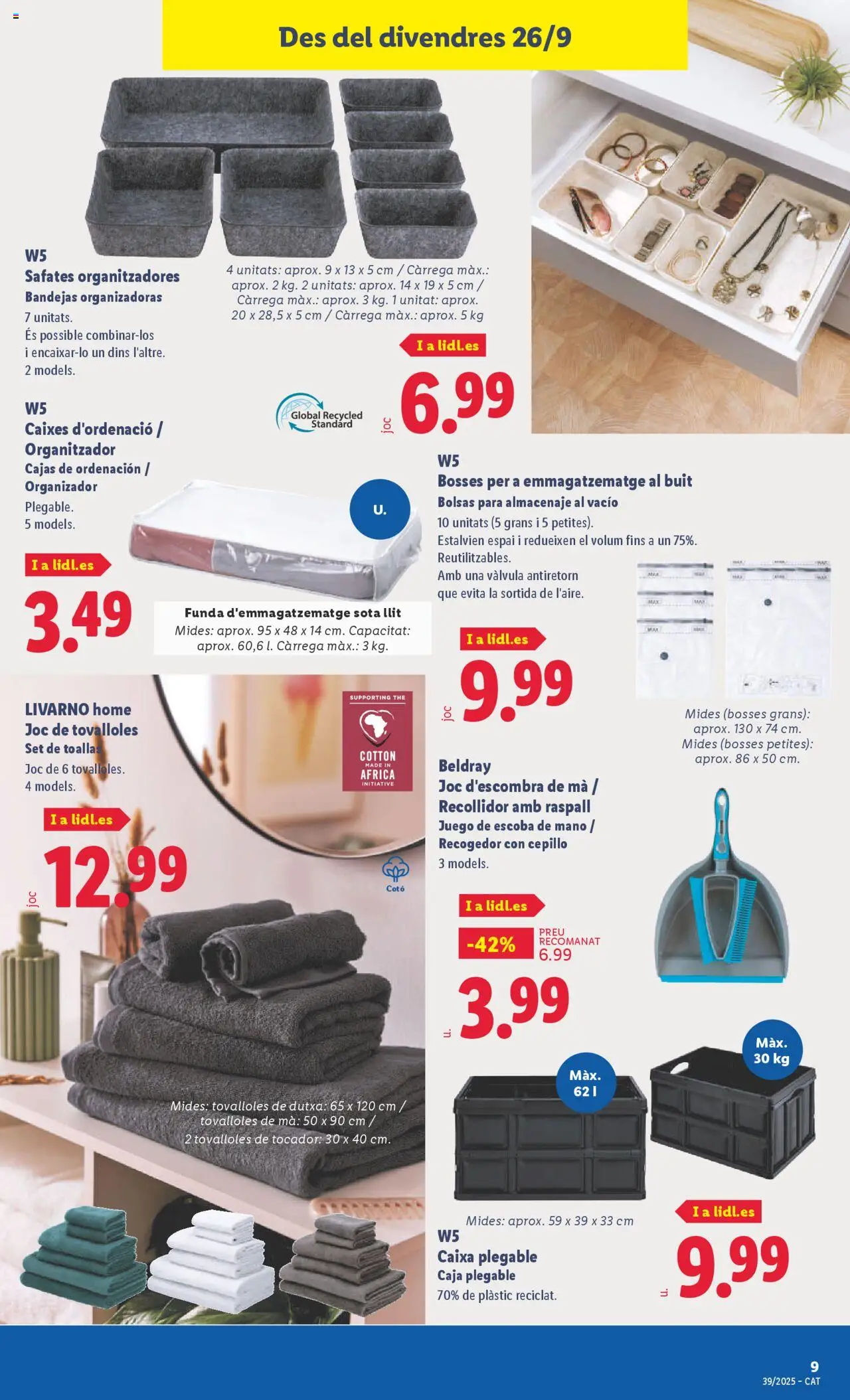 Lidl folleto de bazar │ válido desde el 22.09.2025 | Página: 23 | Productos: Escoba, Organizador, Funda, Caja