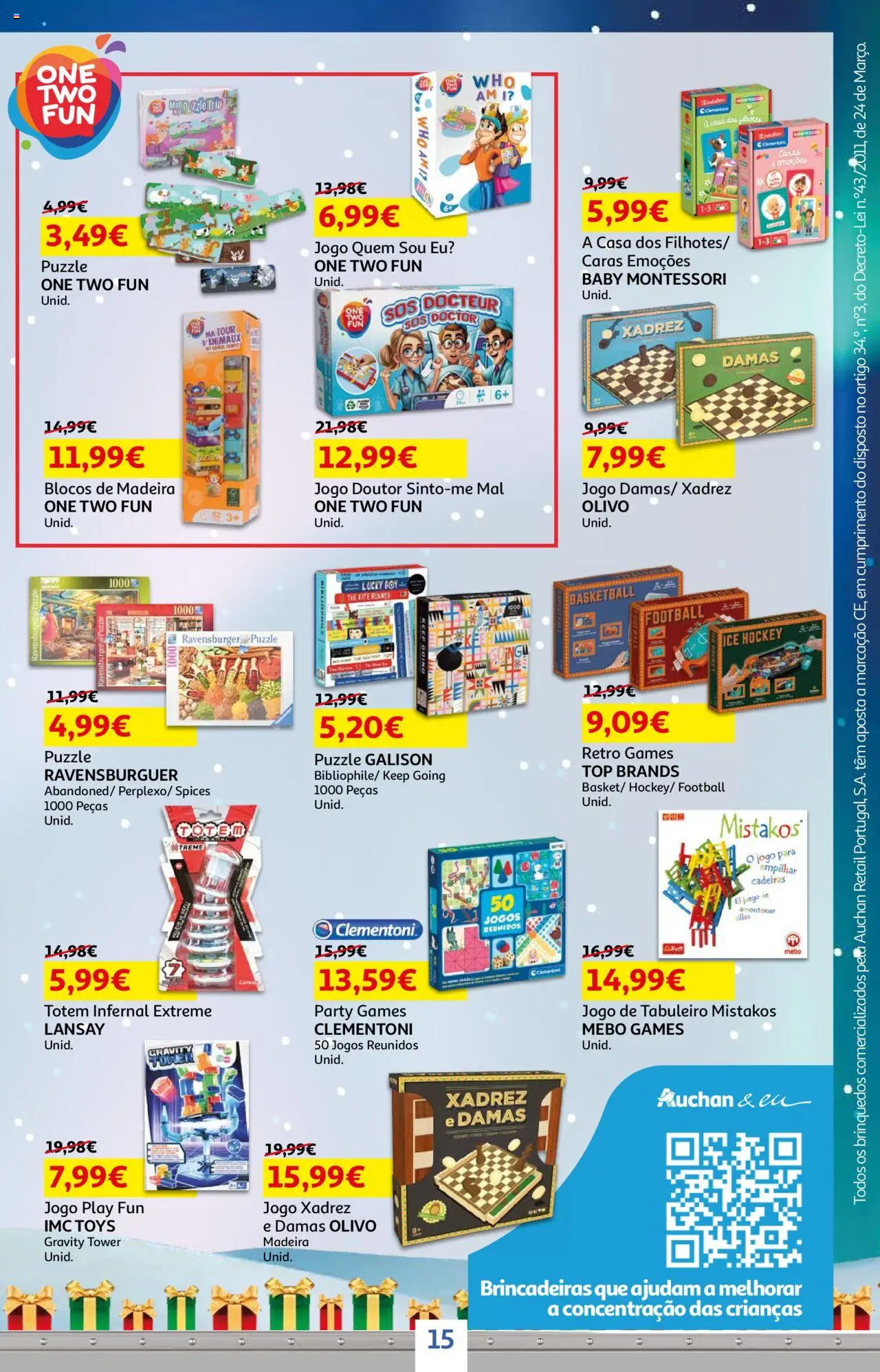 Auchan - Preços tão baixos que arrepiam │ válido de 16.10.2025 | Página: 15 | Produtos: Jogos, Cadeiras, Top