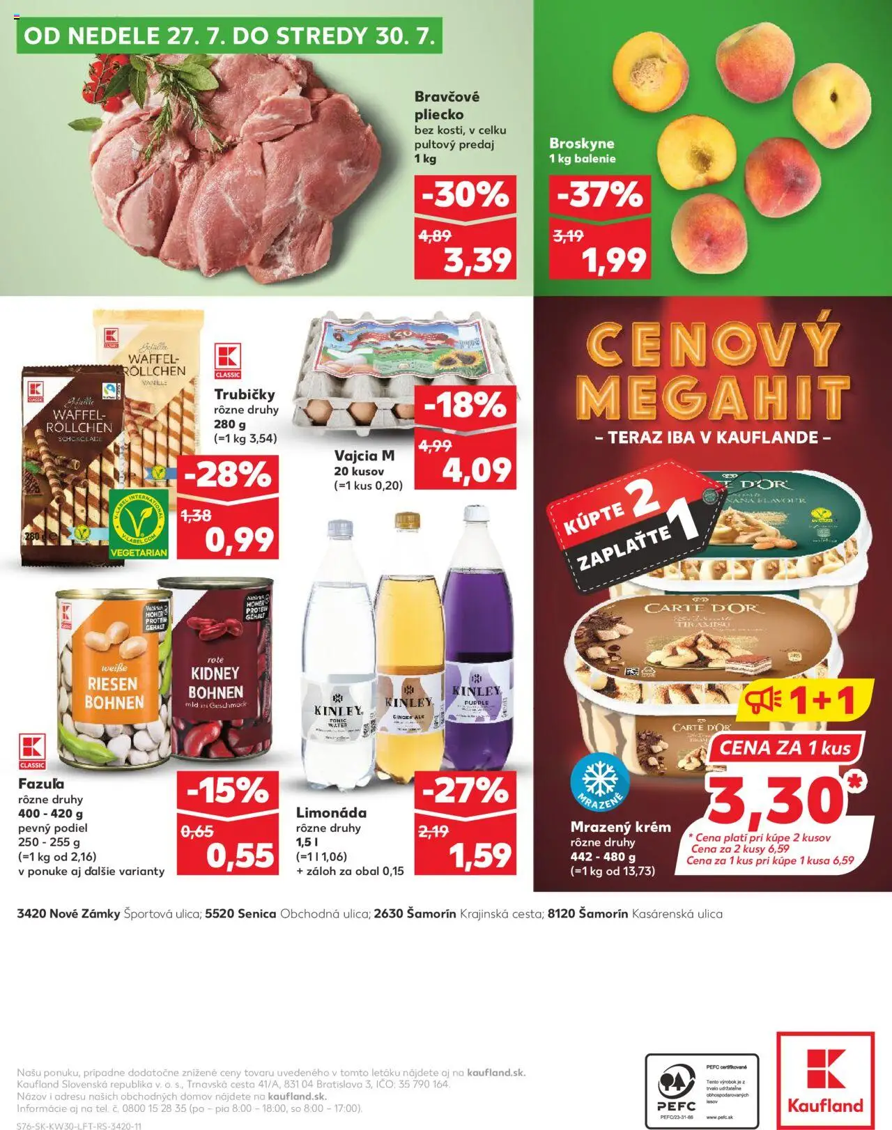 Kaufland Senica │ platný od 24.07.2025 | Strana: 76 | Produkty: Vajcia, Protein, Krém, Broskyne