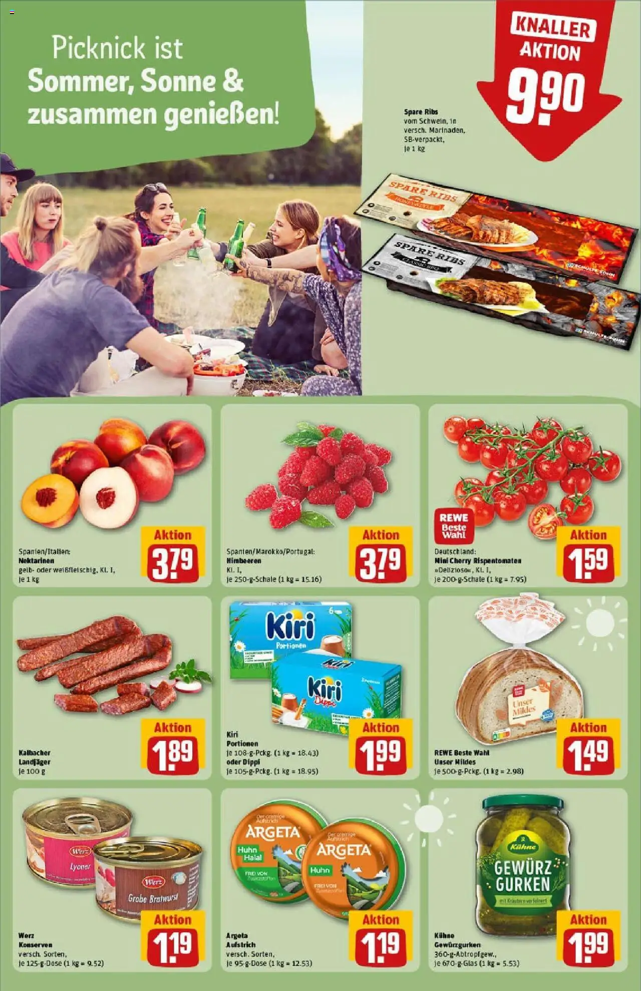 Rewe prospekt Heidenheim	 - gültig ab dem 22.06.2025 | Seite: 18 | Produkte: Himbeeren, Nektarinen, Spare ribs, Gurken