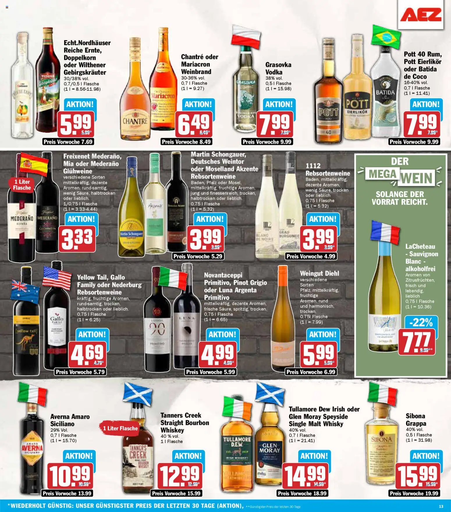 AEZ Prospekt 	 – gültig ab 05.01.2026 | Seite: 13 | Produkte: Wilthener, Chantré, Wein, Bourbon