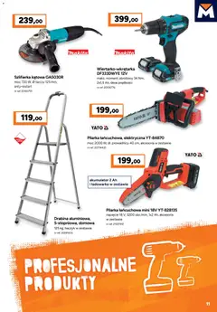 Pogląd oferty "Bricoman Gazetka" - ważna od 27.10.2025 | Strona: 11 | Produkty: Ładowarka, Drabina, Szlifierka