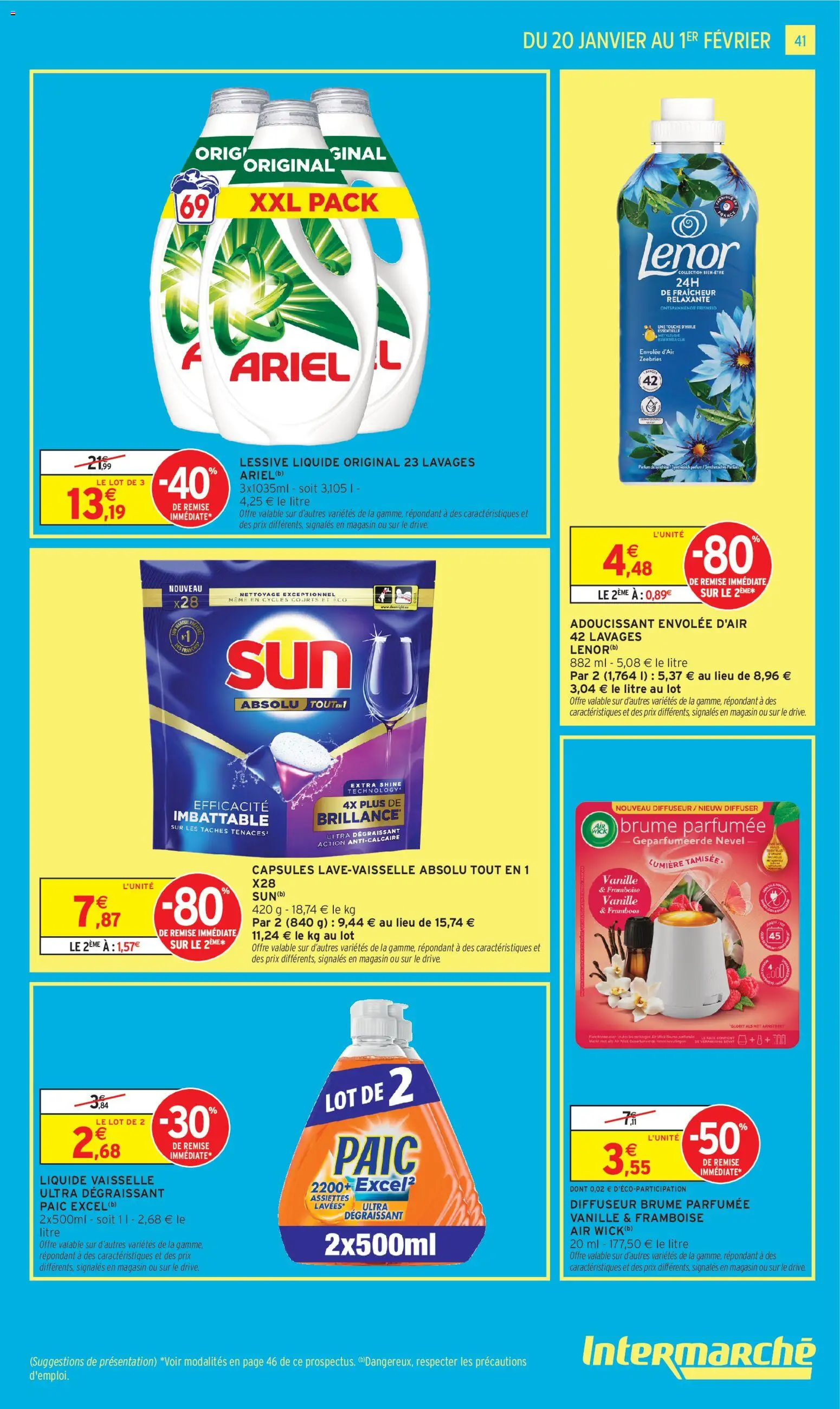 {H1} | Page: 41 | Produits: Ariel, Framboise, Lenor, Diffuseur