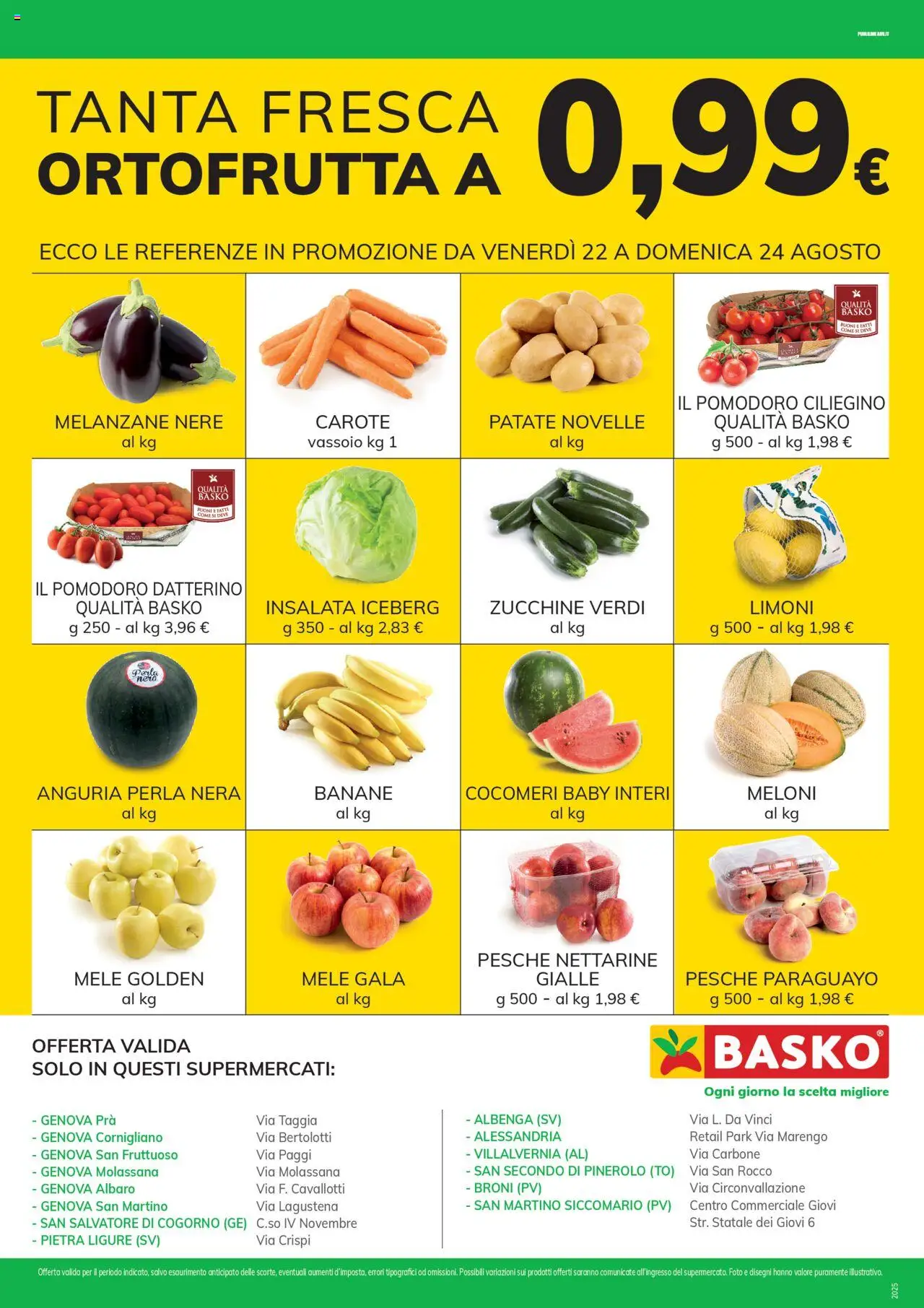 Volantino Basko del 22.08.2025 | Pagina: 2 | Prodotti: Insalata, Patate, Anguria, Zucchine