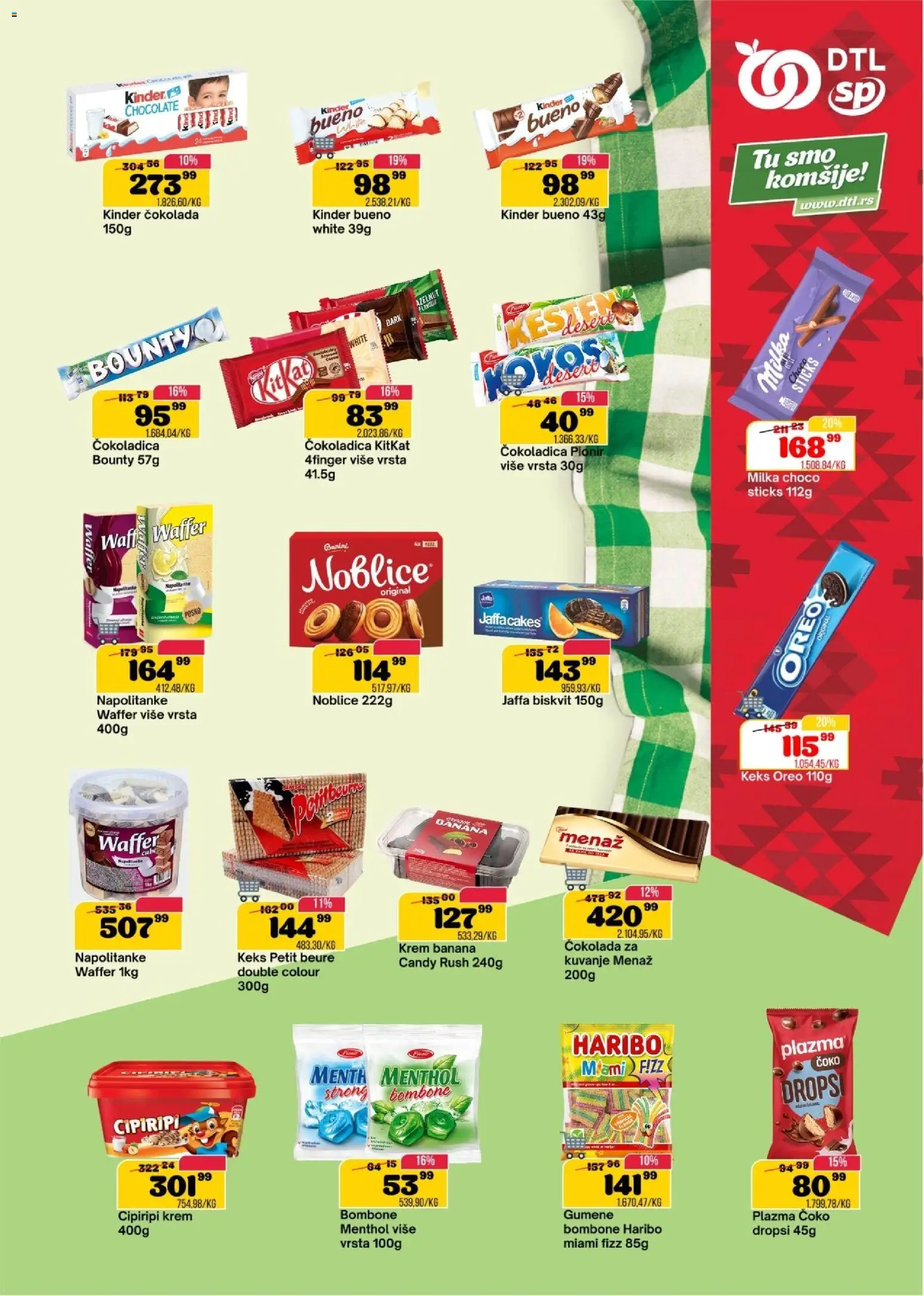 Senta Promet katalog - važi od 28.01.2026 | Strana: 11 | Proizvode: Bombone, Bounty, Noblice, Napolitanke