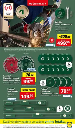 Parkside® Úhlová bruska 1 200 W, • otáčky: cca 3 000–12 000 min⁻¹ • Ø brusného kotouče: do cca 125 mm od 11.09.2025 | Strana: 41