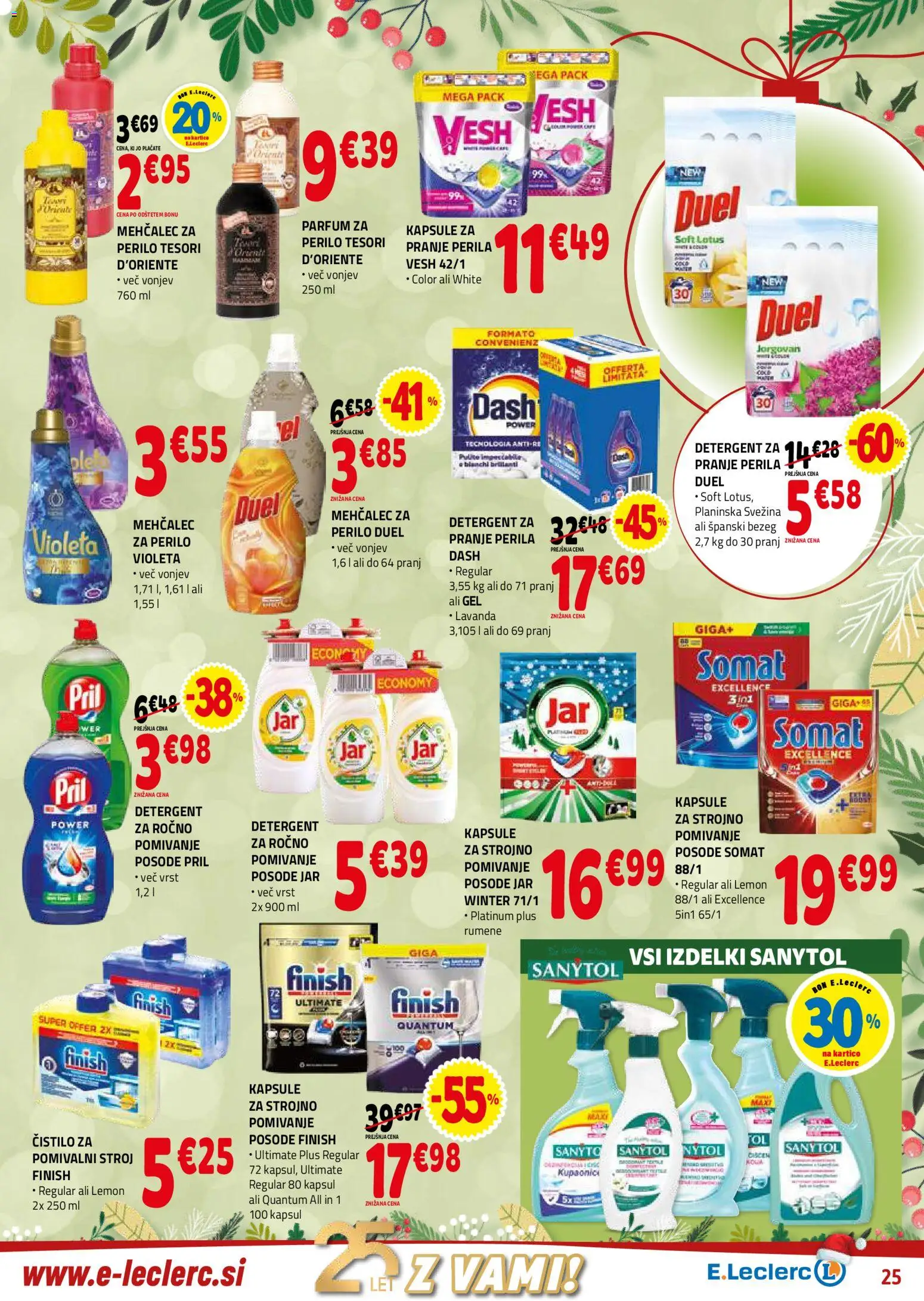 Novi E.leclerc katalog ponudbe – veljaven od 27.12.2025 | Stran: 25 | Izdelki: Mehčalec, Pomivalni stroj, Parfum, Detergent