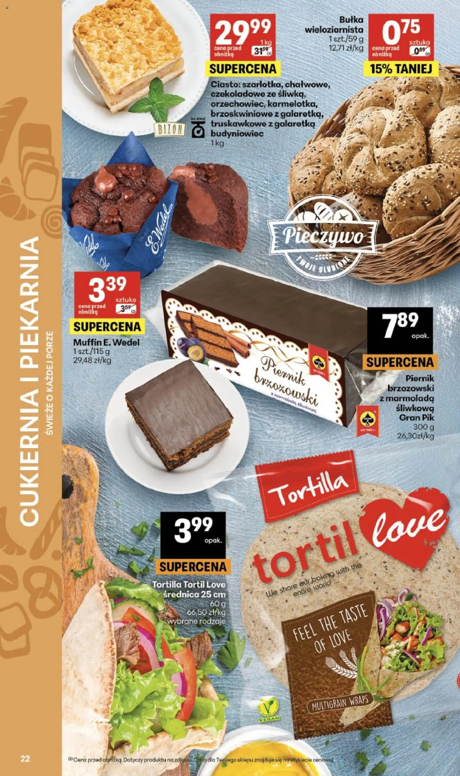 Delikatesy Centrum gazetka od 16.04.2026 | Strona: 22 | Produkty: Galaretka, Ciasto, Piernik, Tortilla