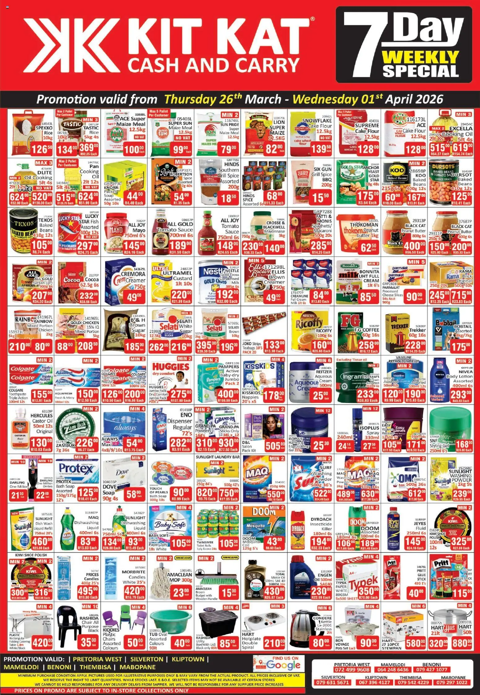 New KIT KAT Cash & Carry catalogue – valid from 26.03.2026 | Page: 1 | Products: Butter, Soap, Petroleum jelly, Lotion