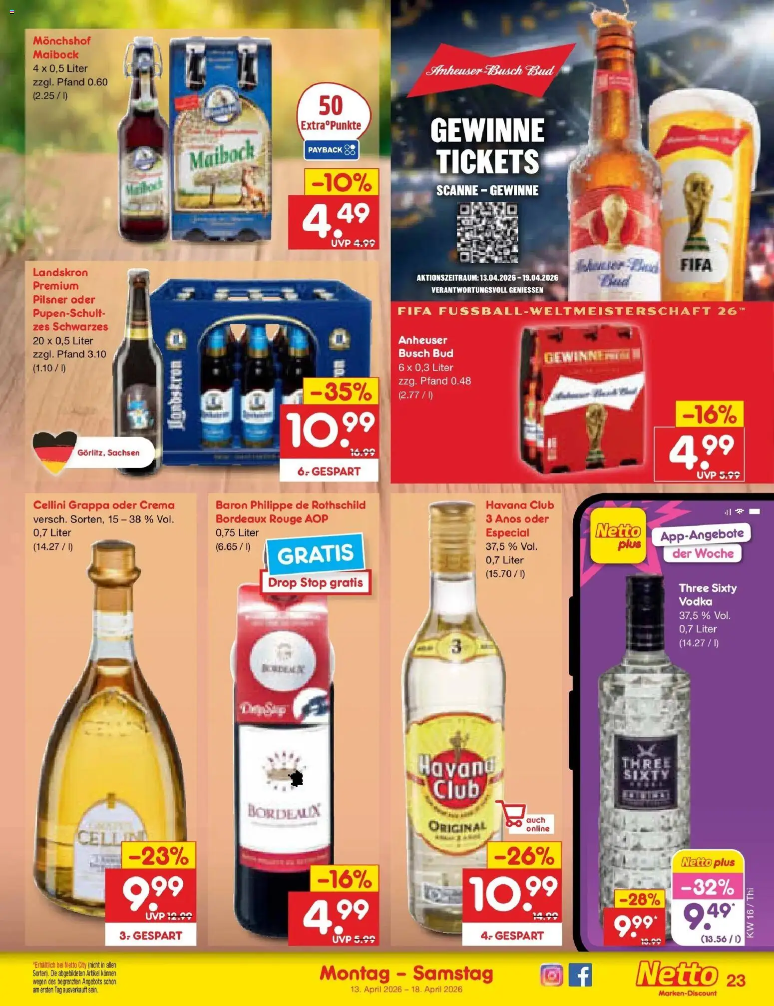 Netto Marken-Discount Prospekt Pirna	 – gültig ab 13.04.2026 | Seite: 35 | Produkte: Havana club, Monchshof, Rouge, Vodka