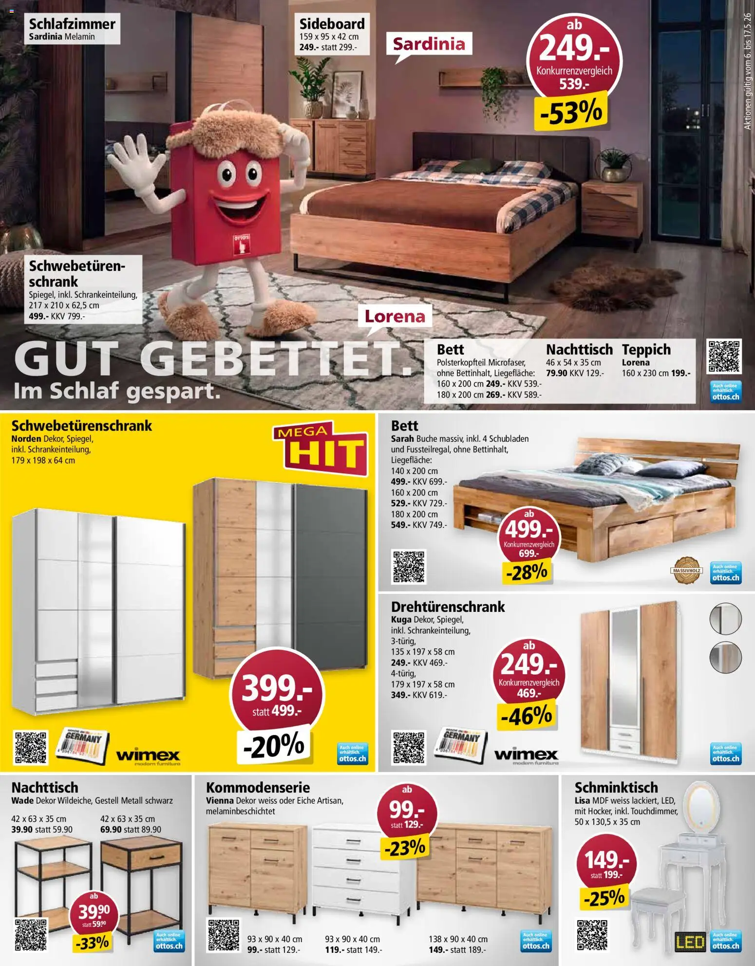 Otto's aktionen – gültig ab 05.05.2026 | Seite: 5 | Produkte: Nachttisch, Schrank, Teppich, Bett