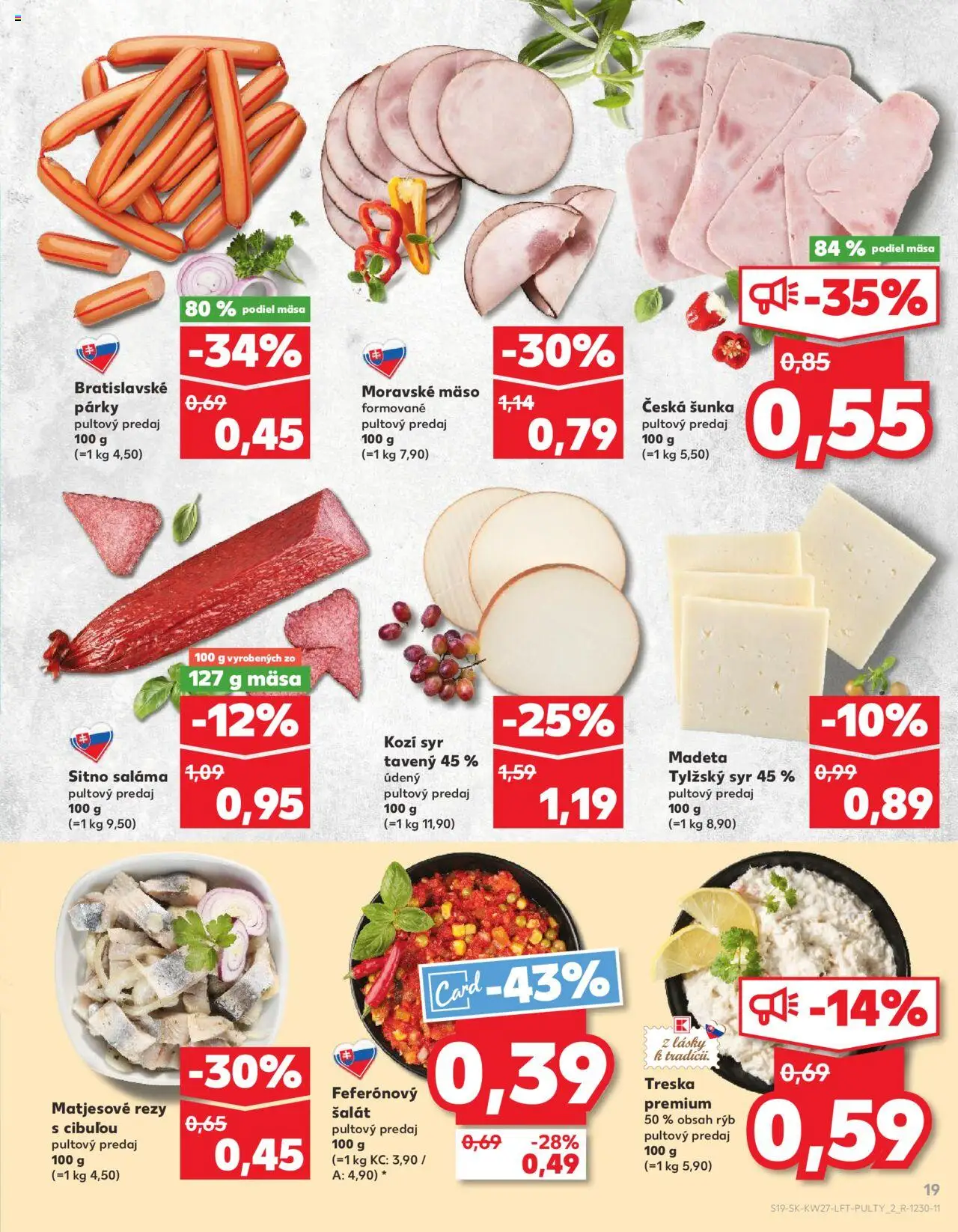 Kaufland Považská Bystrica-Centrum │ platný od 03.07.2025 | Strana: 19 | Produkty: Saláma, Šunka, Šalát, Párky