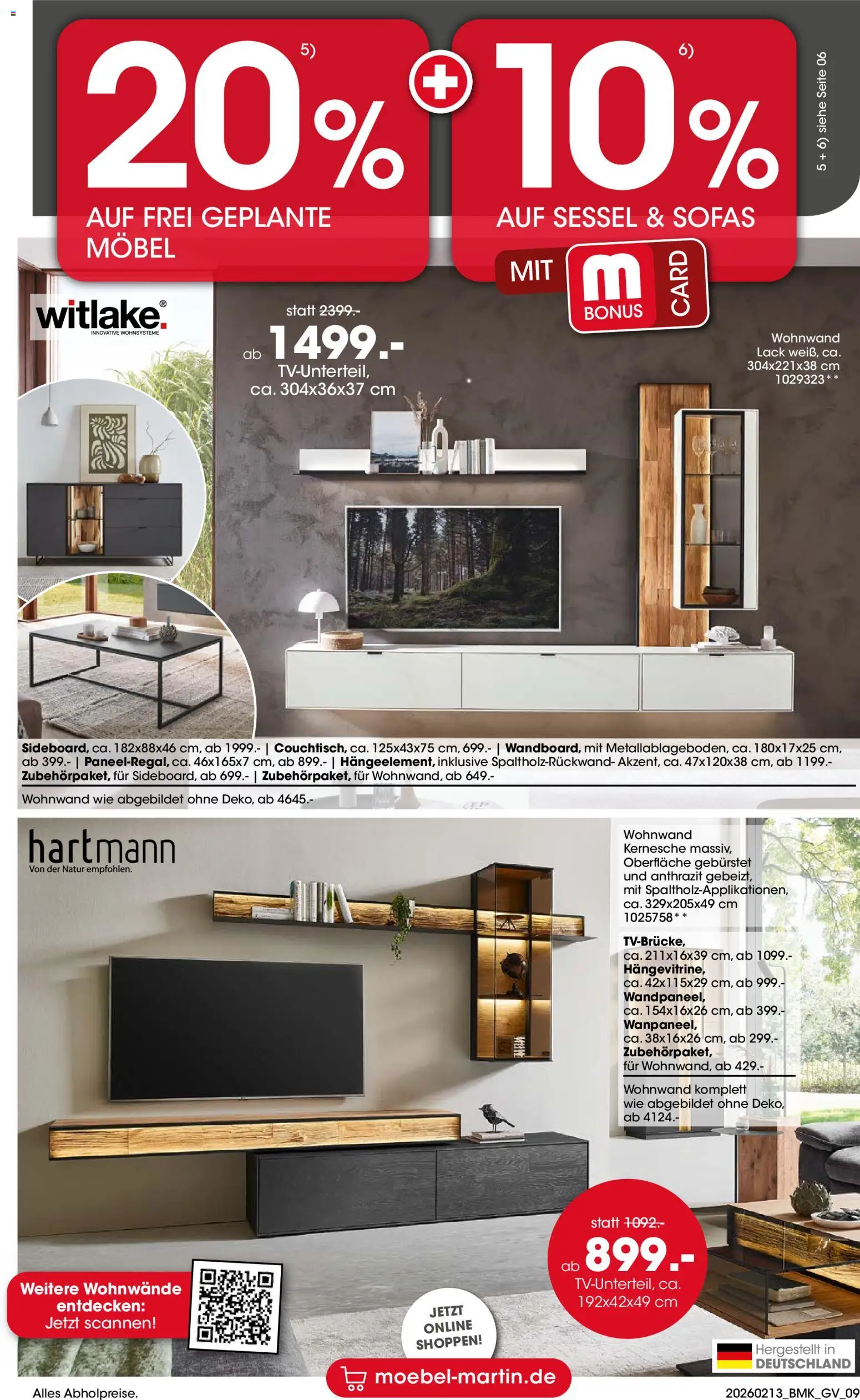 Möbel Martin Küchenmesse – gültig ab 13.02.2026 | Seite: 9 | Produkte: Wohnwand, Sessel