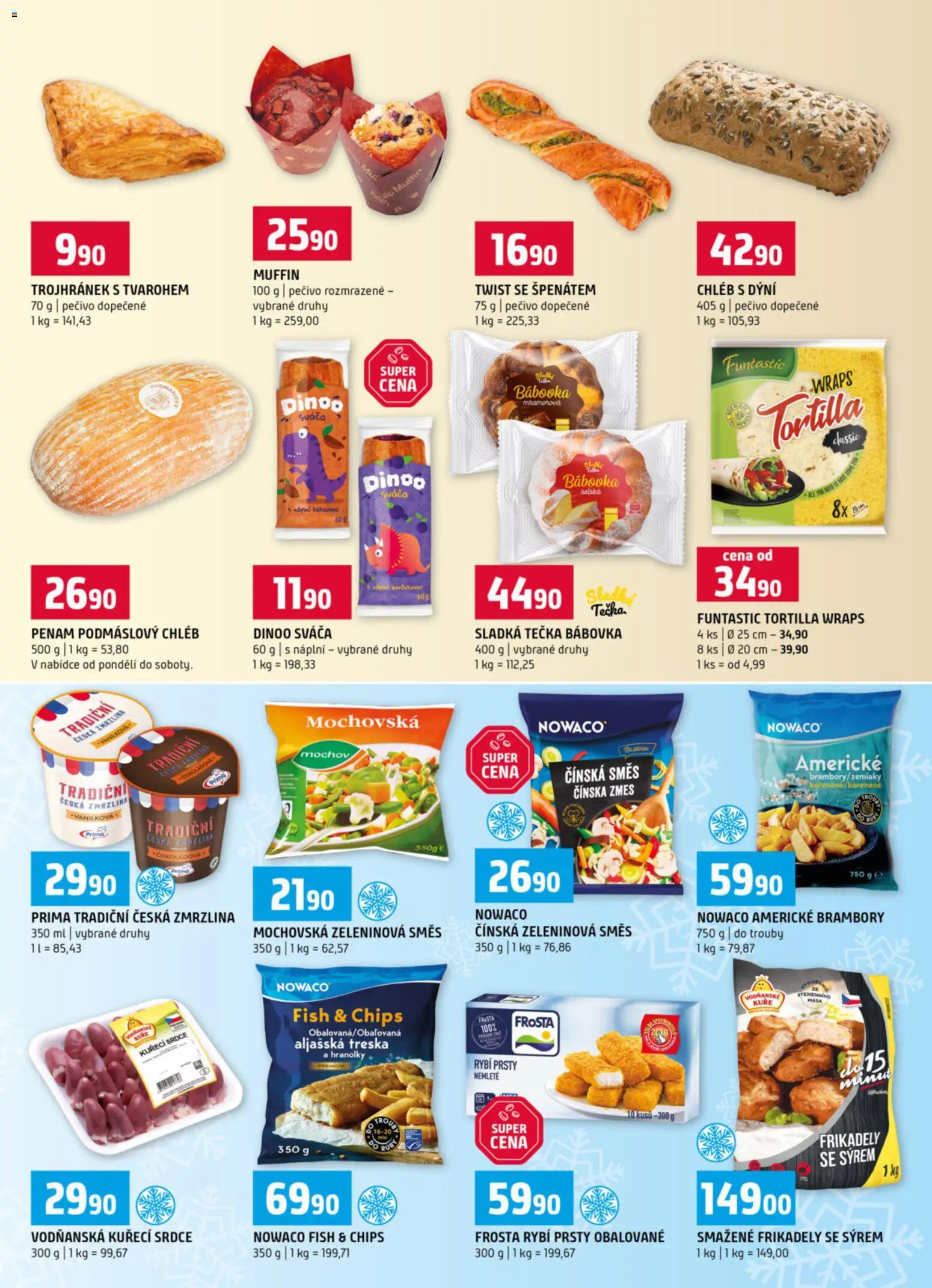 Terno leták - Bechyně, České Budějovice, Hradec Králové, Olomouc, Třeboň, Trhové Sviny, Týn nad Vltavou od 29.10.2025 | Strana: 6 | Produkty: Aljašská treska, Hranolky, Pečivo, Kuře