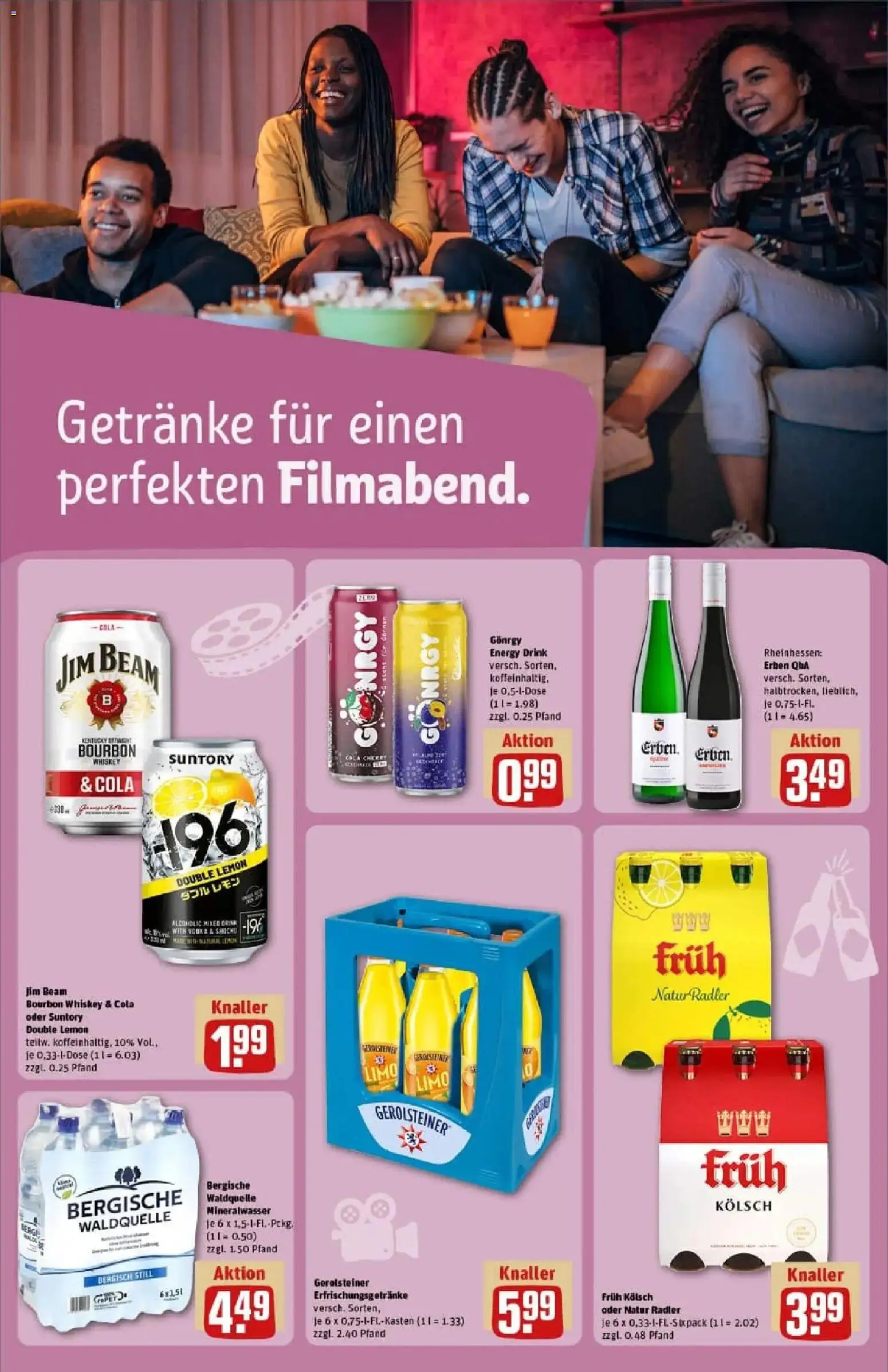 Rewe prospekt Köln / Weidenpesch	 – gültig ab 23.11.2025 | Seite: 21 | Produkte: Energy, Vodka, Bourbon, Gerolsteiner