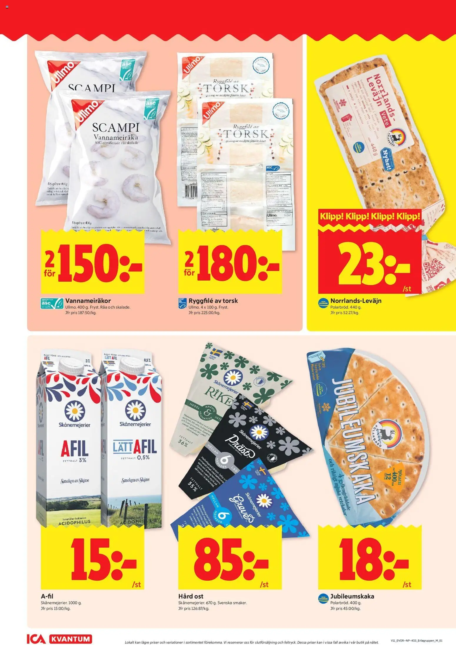 ICA Kvantum reklamblad aktuell från 09.03.2026 | Sida: 8 | Produkter: Mjölk, Ost