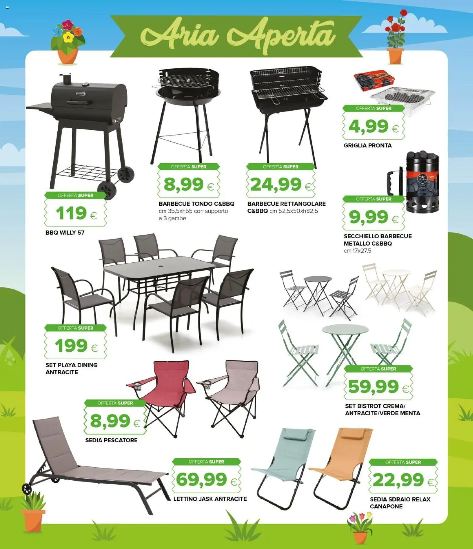 Volantino Oasi del 23.04.2026 | Pagina: 33 | Prodotti: Sdraio, Lettino, Menta, Griglia