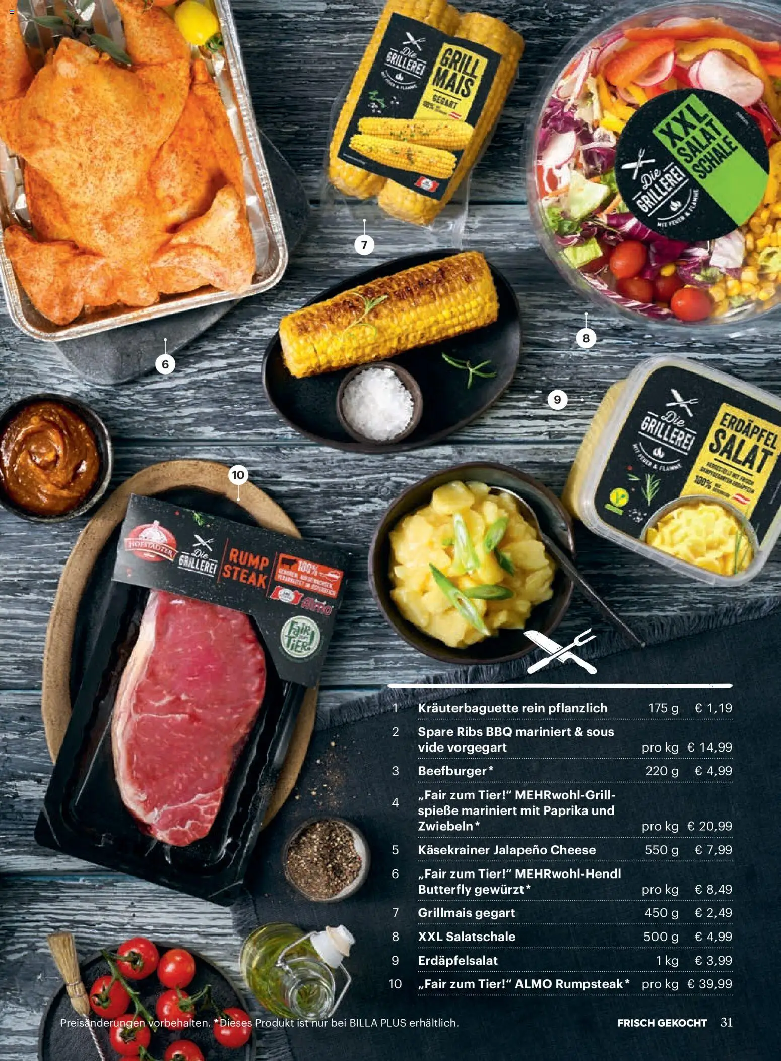 Billa Frisch Gekocht gültig ab 01.05.2026 | Seite: 31 | Produkte: Salat, Grill