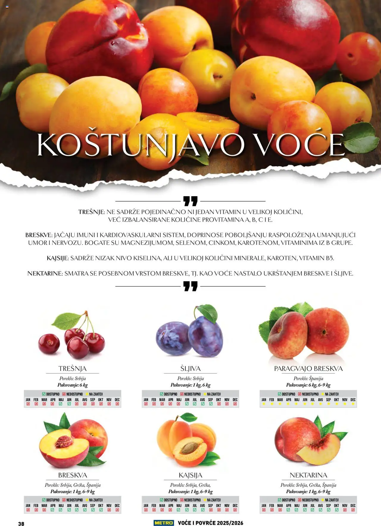 Metro katalog - važi od 07.10.2025 | Strana: 38 | Proizvode: Kajsija, Pakovanje, Šljiva, Breskva
