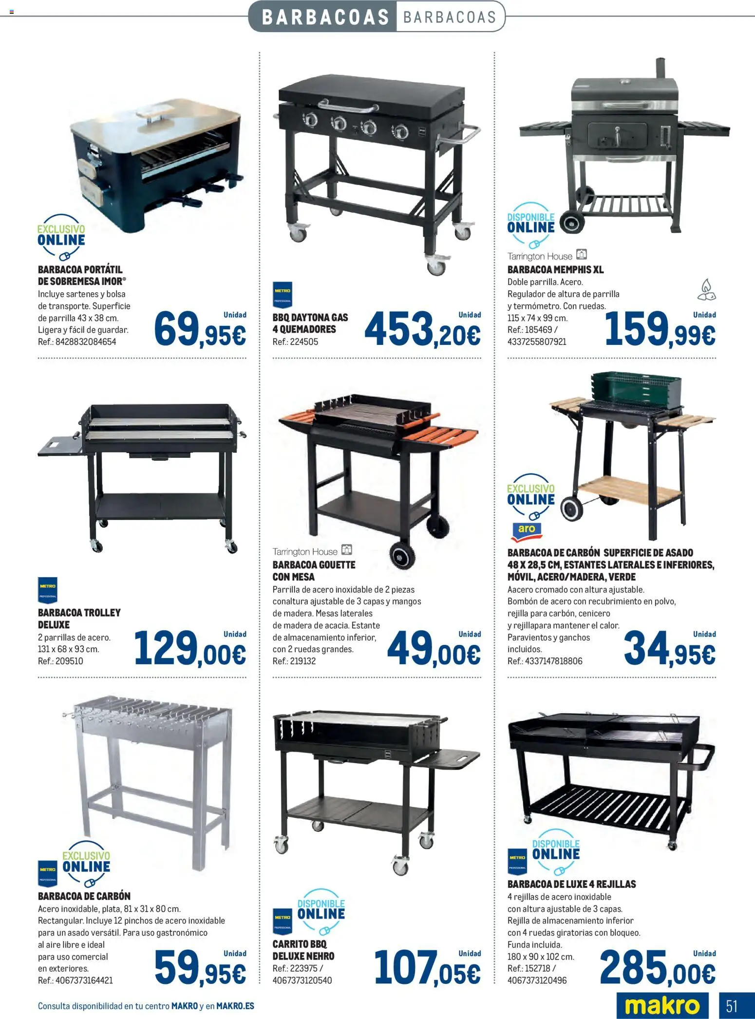 Makro - Especial Terrazas │ válido desde el 09.03.2026 | Página: 51 | Productos: Funda, Bolsa, Barbacoa, Mesa