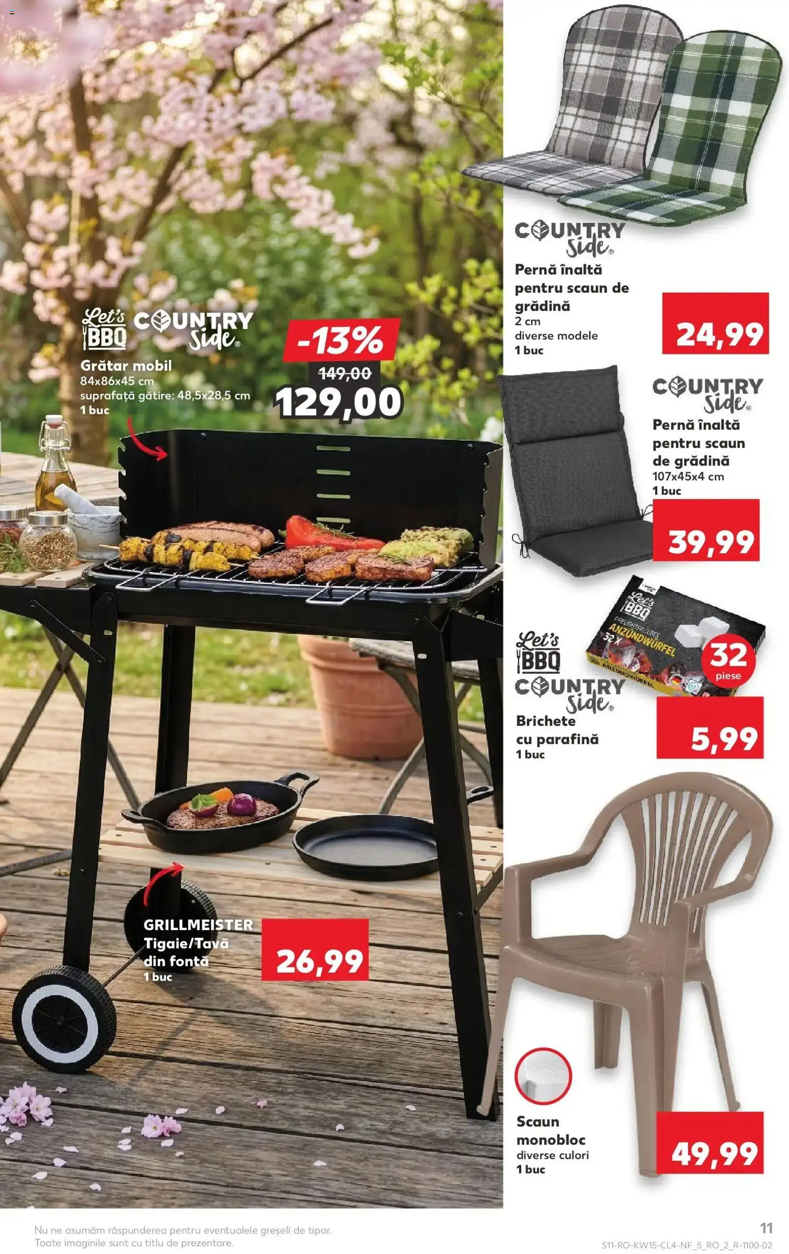 Noul catalog Kaufland – valabil de la 08.04.2026 | Pagină: 11 | Produse: Grill, Pernă, Scaun, Soğanlar