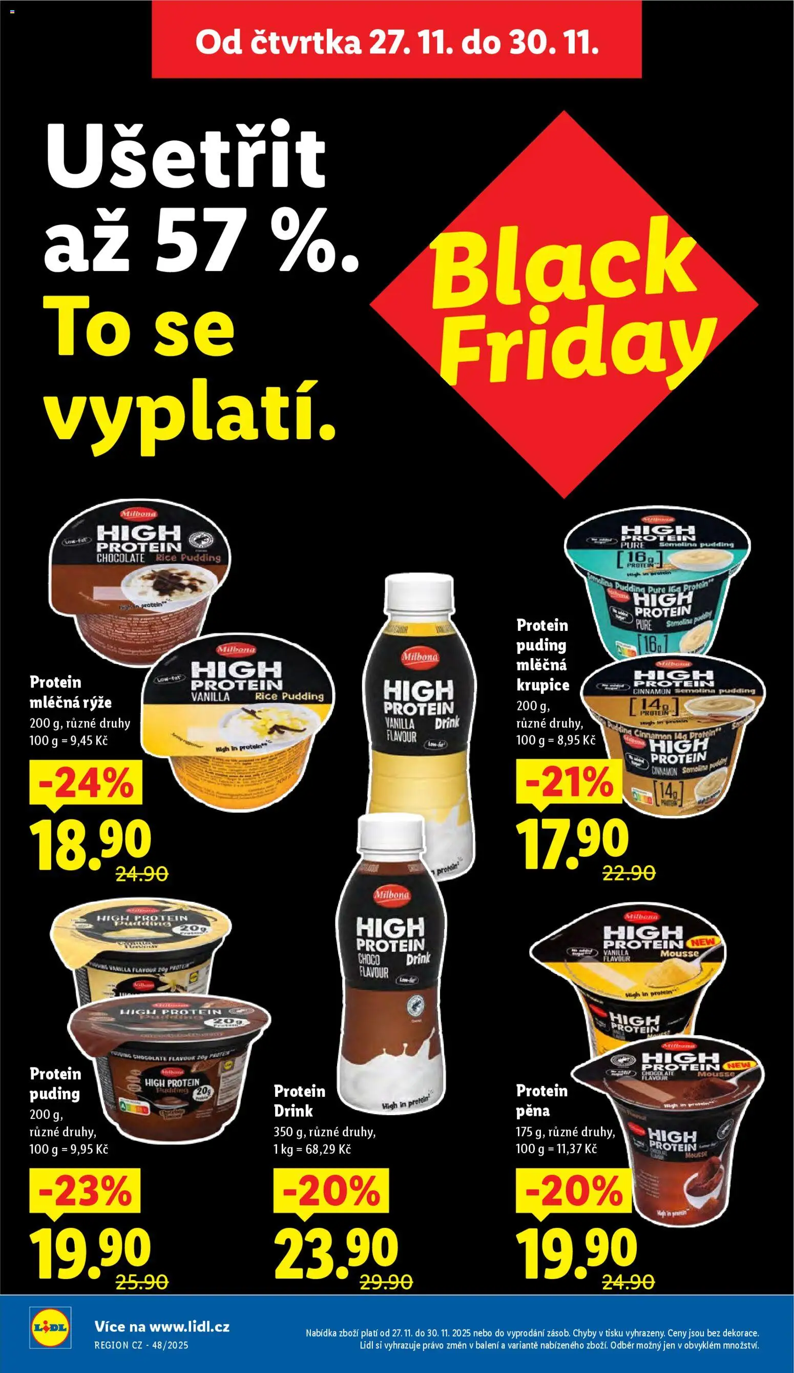 Lidl Black Friday od 27.11.2025 | Strana: 10 | Produkty: Rýže, Mléčná rýže, Protein, Semolina