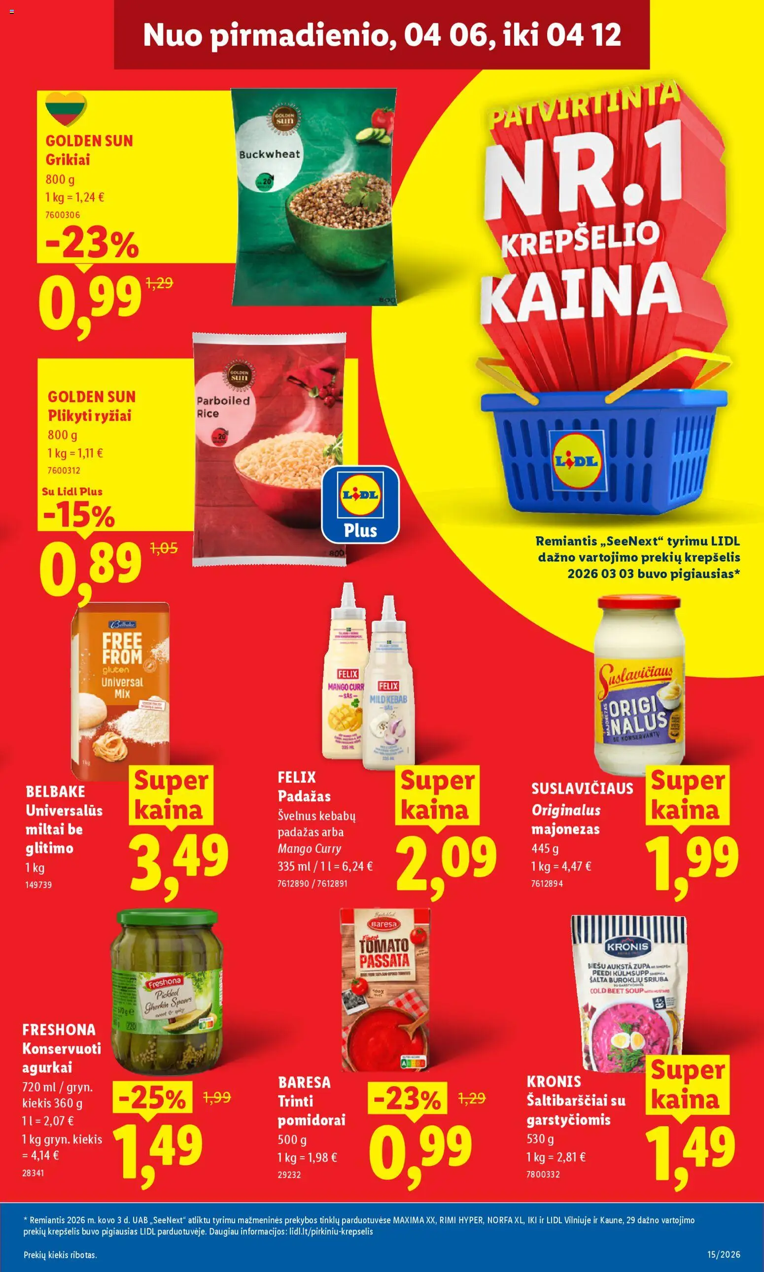 LIDL akcijos nuo 06.04.2026 | Puslapis: 21 | Prekių: Grikiai, Majonezas, Miltai, Padažas