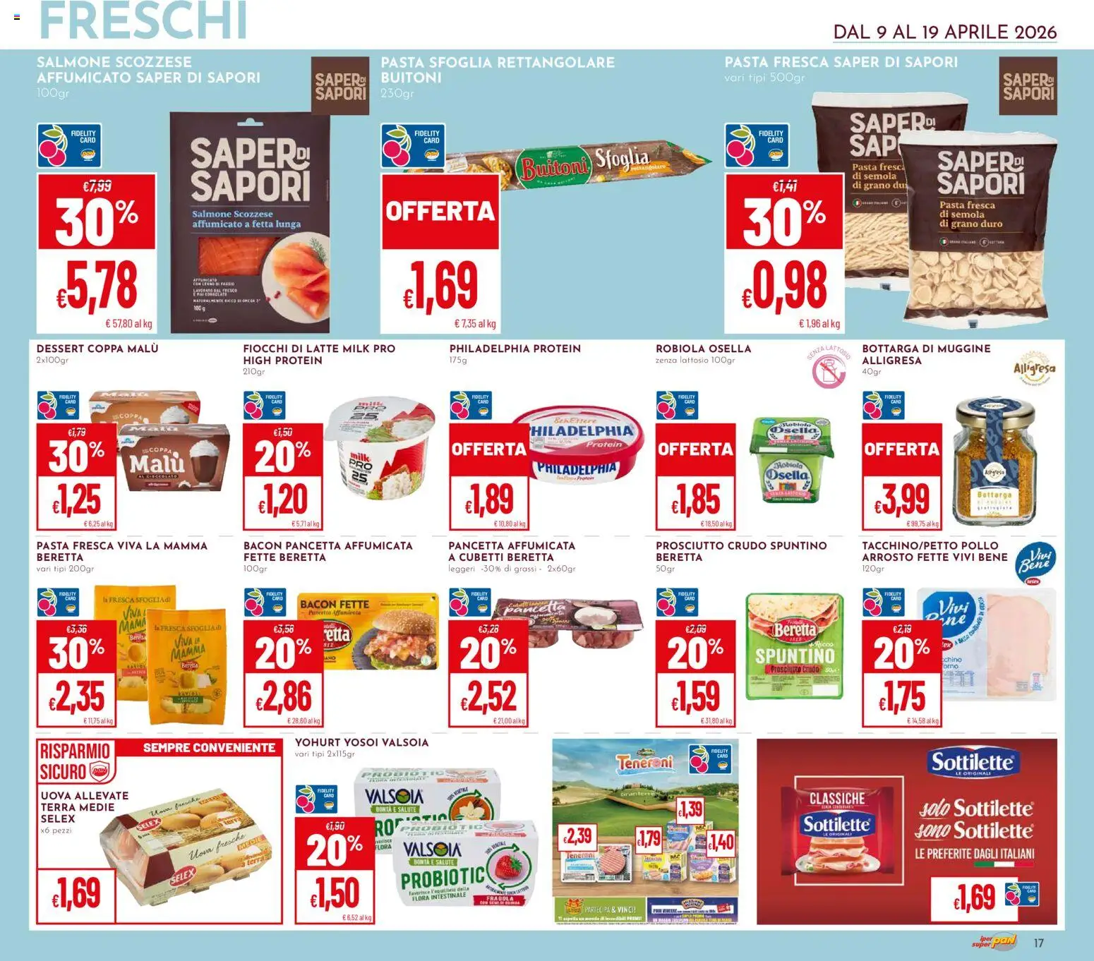 Volantino Pan del 09.04.2026 | Pagina: 17 | Prodotti: Prosciutto Crudo, Pollo, Pancetta, Fiocchi