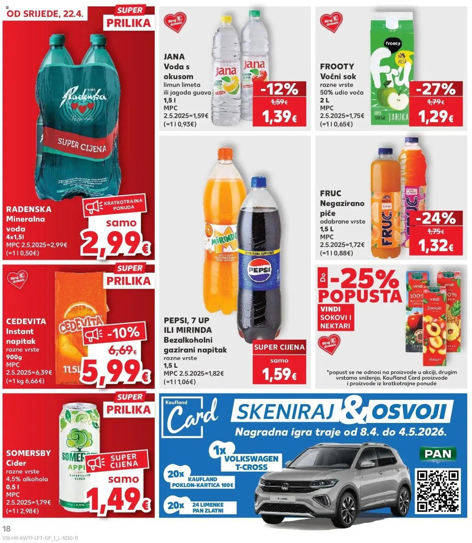 Kaufland katalog | vrijedi od 22.04.2026 | Stranica: 18 | Proizvodi: Radenska, Limun, Cedevita, Jabuka