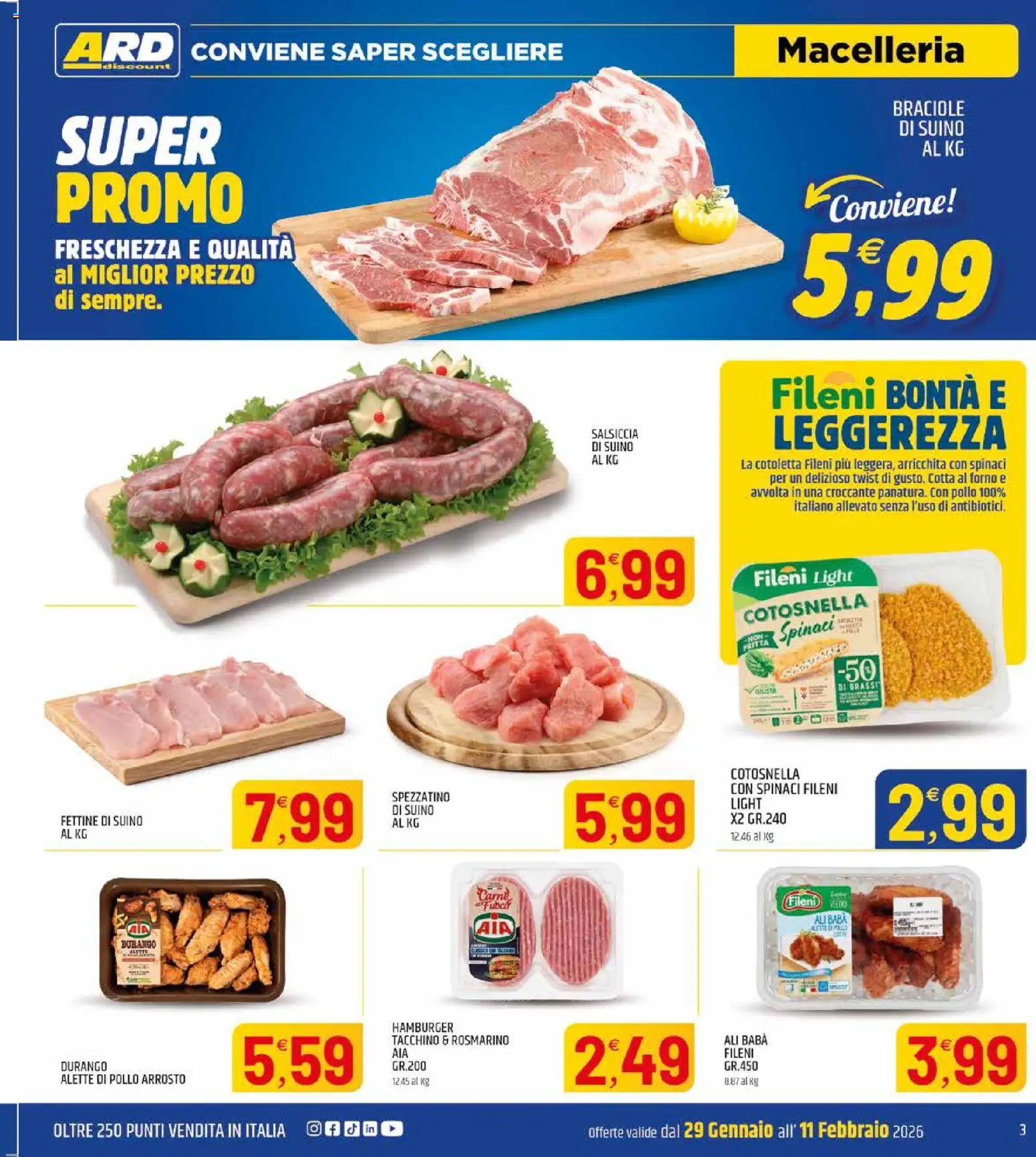 Volantino ARD Discount del 29.01.2026 | Pagina: 3 | Prodotti: Rosmarino, Pollo, Salsiccia, Forno