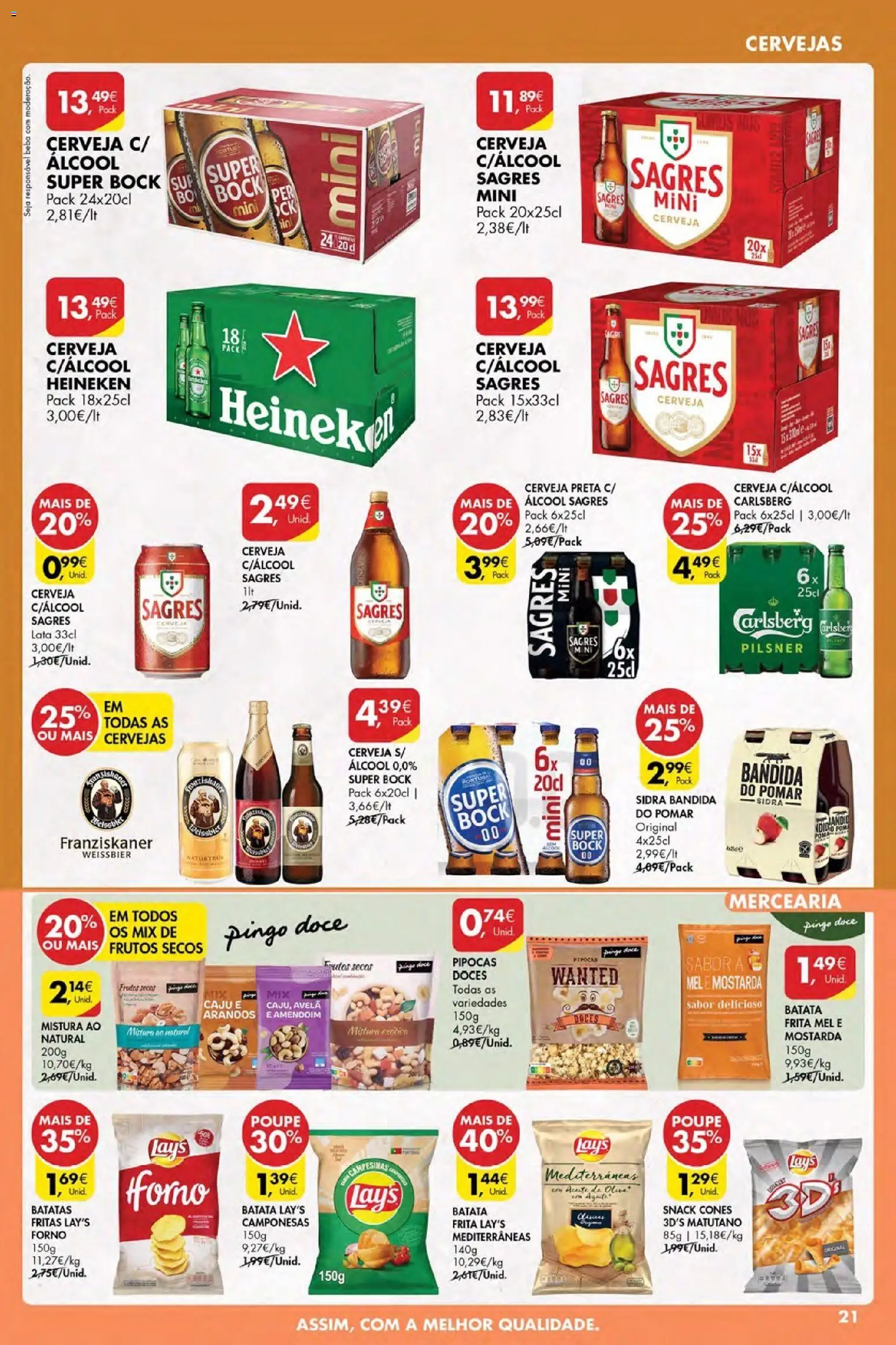 Pingo Doce Poupe Esta Semana Açores │ válido de 15.01.2026 | Página: 21 | Produtos: Batata, Batata frita, Cerveja, Doces