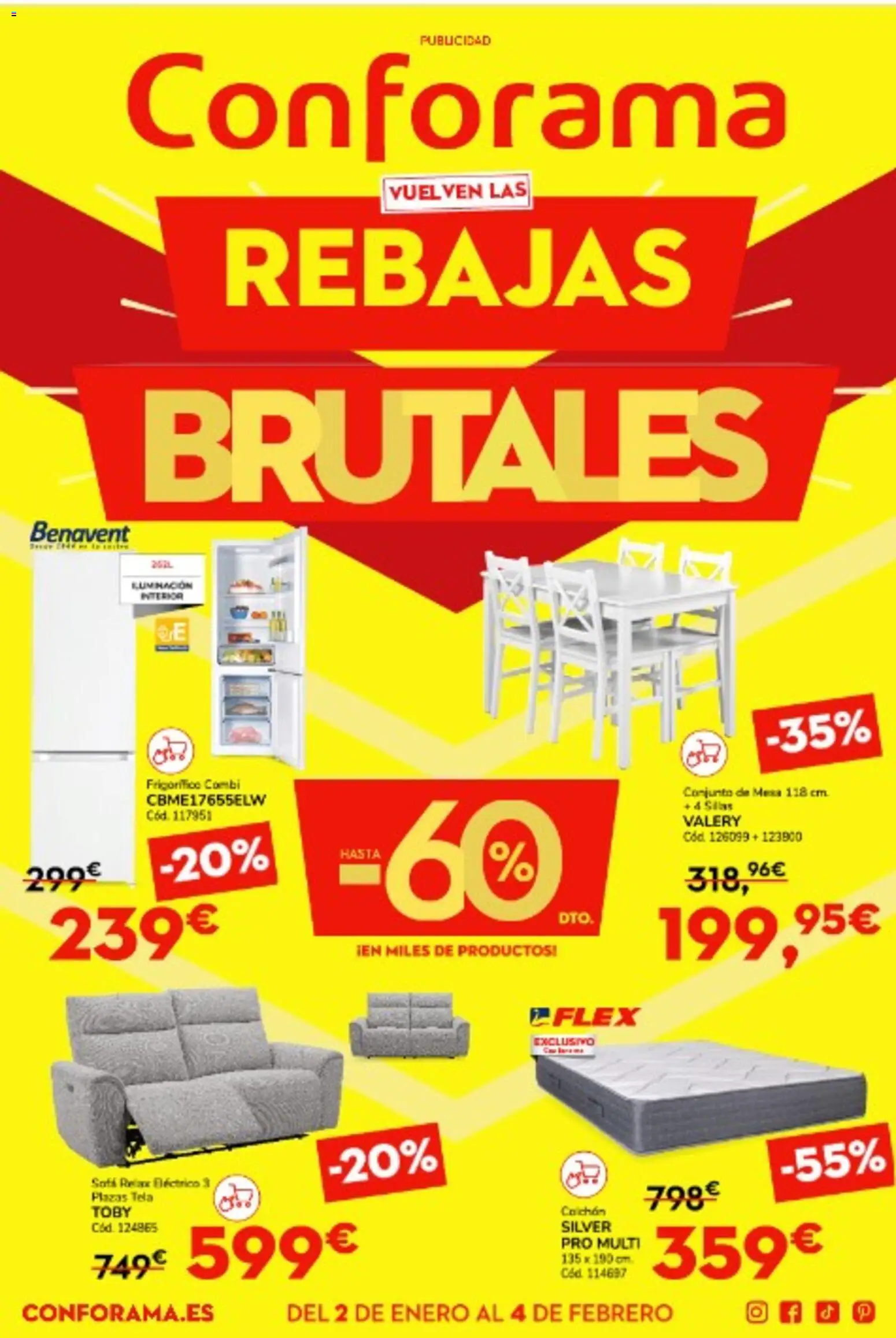 Conforama folleto │ válido desde el 02.01.2026 | Página: 1 | Productos: Colchon, Combi, Sofá