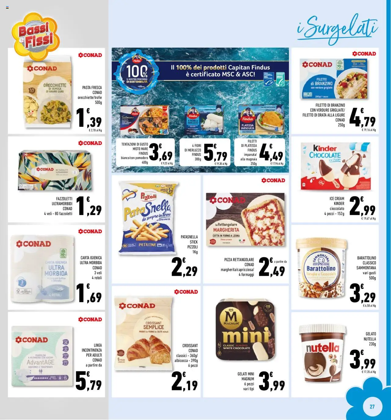 Volantino Conad del 24.09.2025 | Pagina: 27 | Prodotti: Patatine, Fazzoletti, Nutella, Croissant