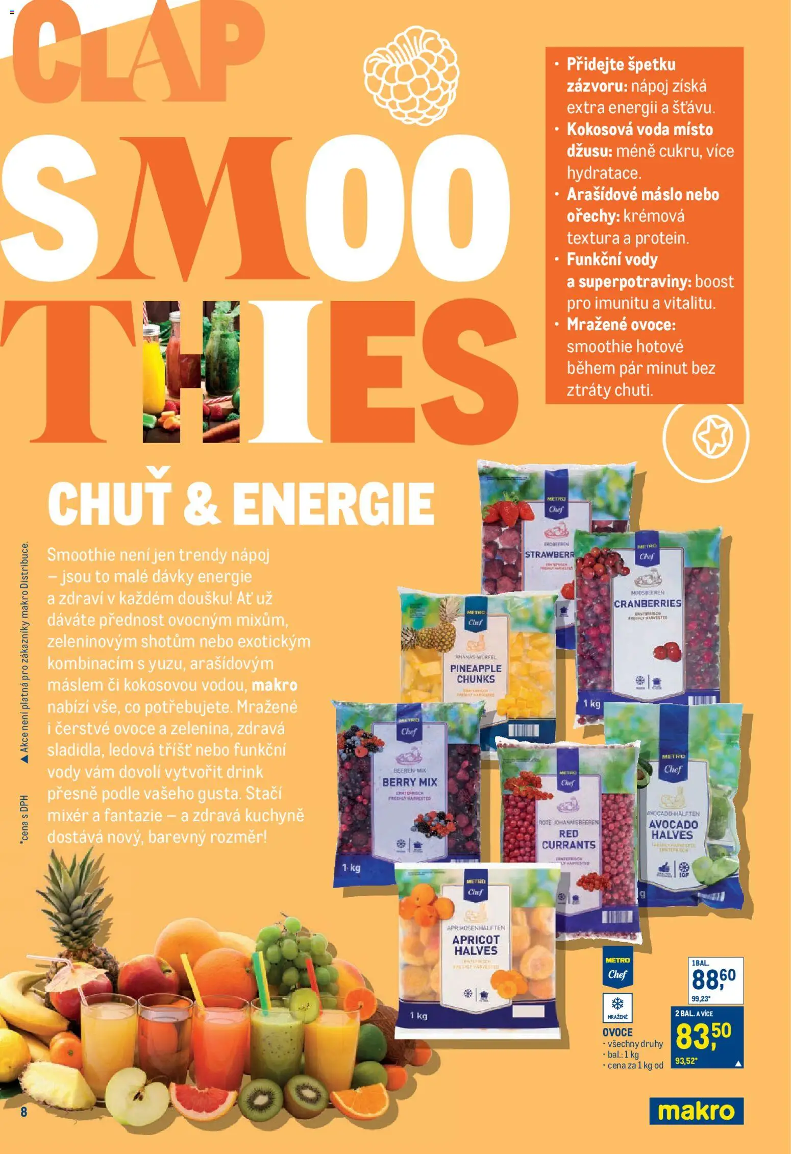 Makro leták - Pro milovníky jídla od 28.01.2026 | Strana: 8 | Produkty: Arašídové máslo, Ovoce, Mražené ovoce, Kuchyně