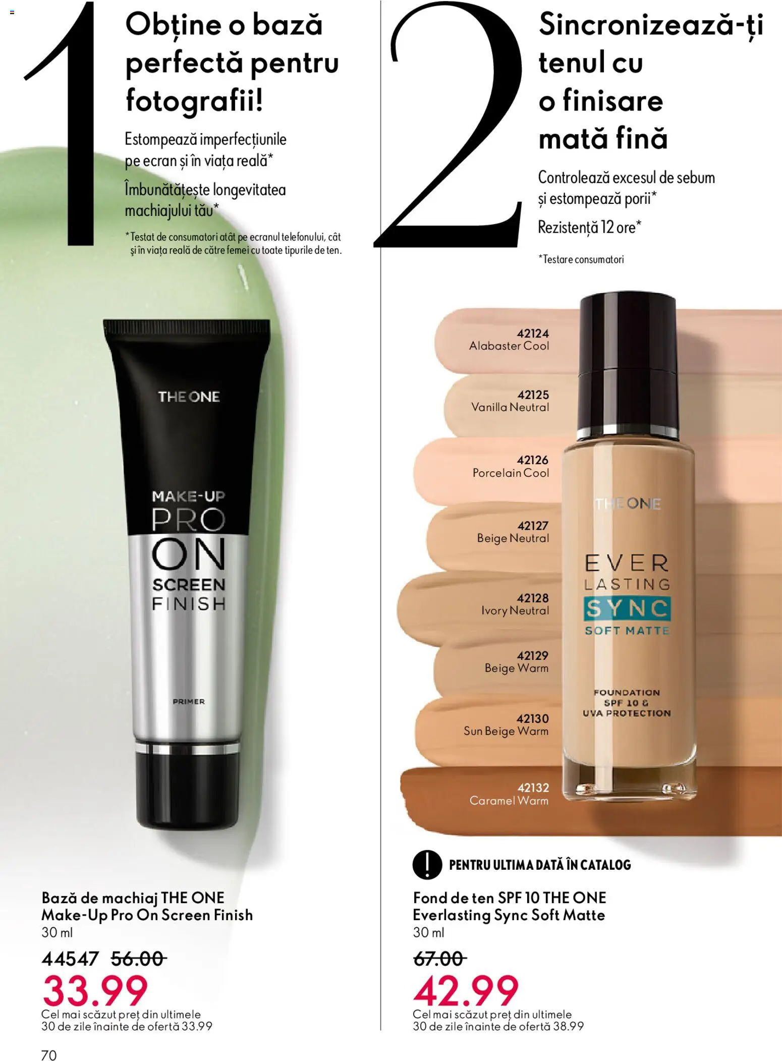 Noul catalog Oriflame – valabil de la 27.05.2026 | Pagină: 70 | Produse: Fond de ten, Bază de machiaj, Machiaj