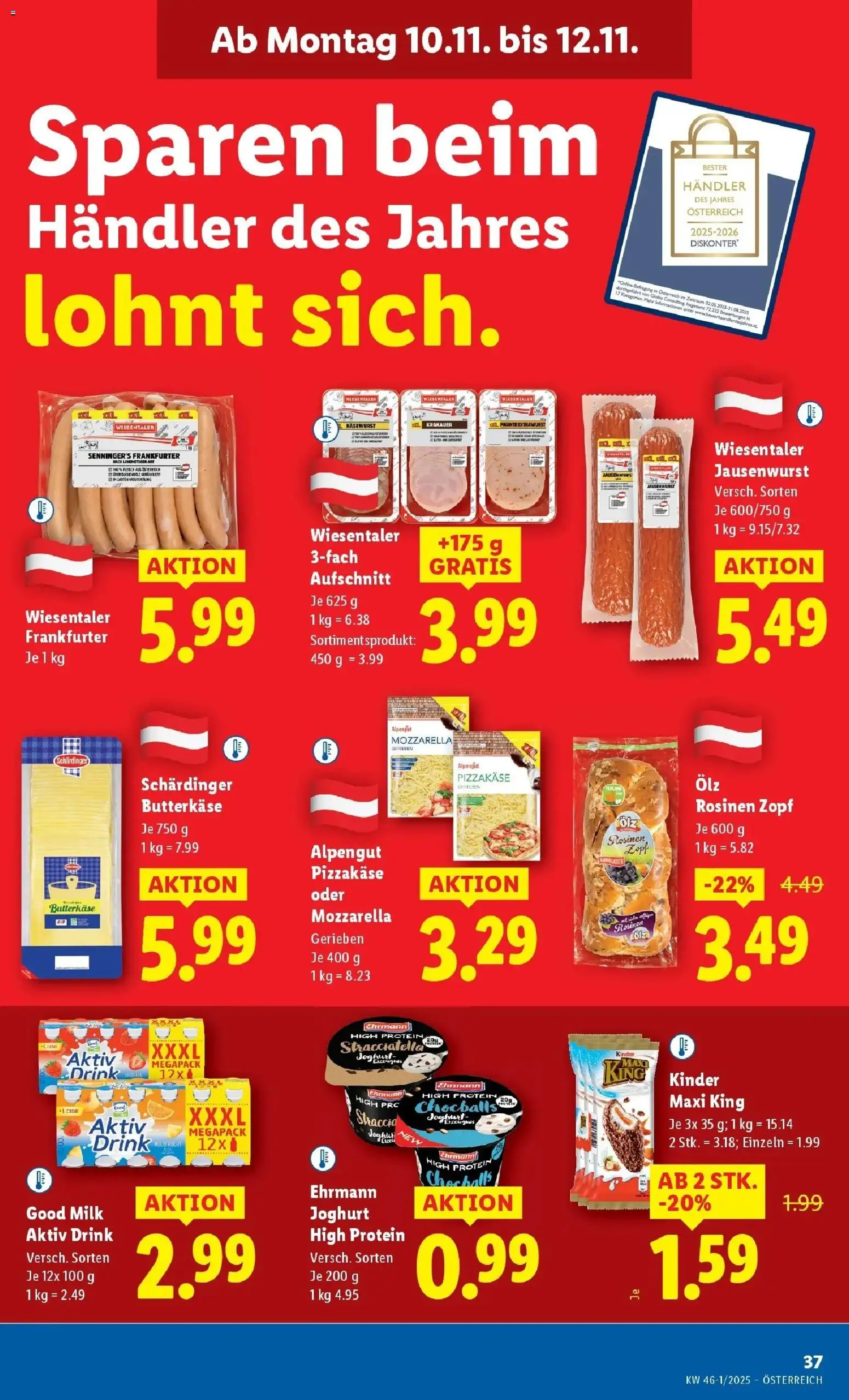 Lidl Flugblatt - Jenbach, Eferding, Dornbirn gültig ab 06.11.2025 | Seite: 39 | Produkte: Rosinen, Joghurt